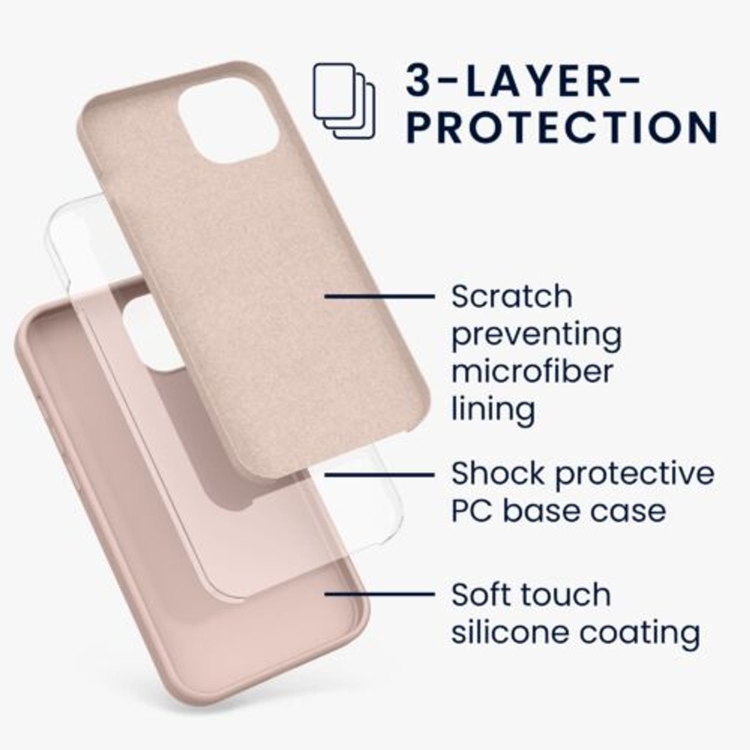 Husa pentru iPhone 13, Silicon, Crem, 55878.10 fotografia produsului View 3 L