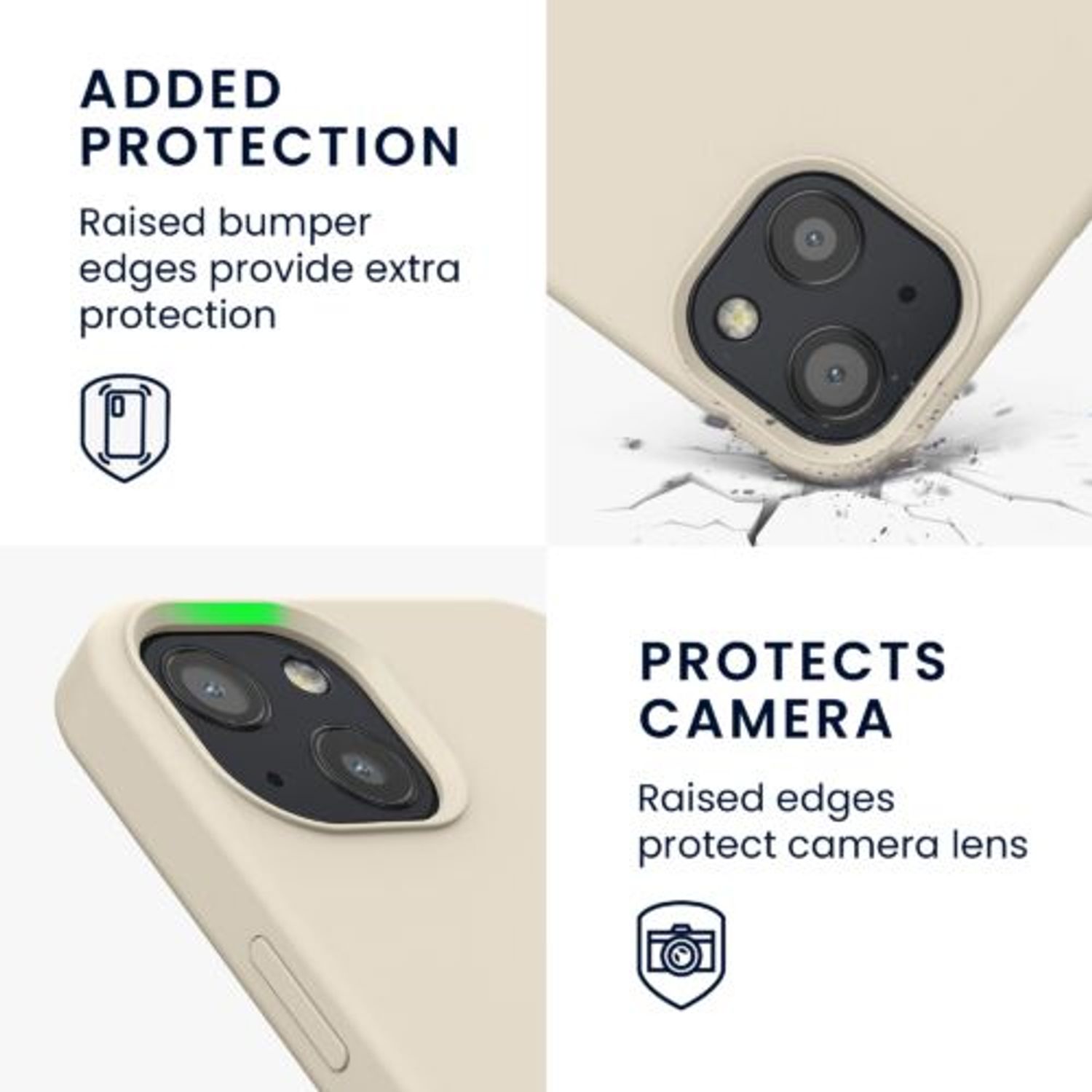 Husa pentru iPhone 13, Silicon, Crem, 55878.16 fotografia produsului View 2 L