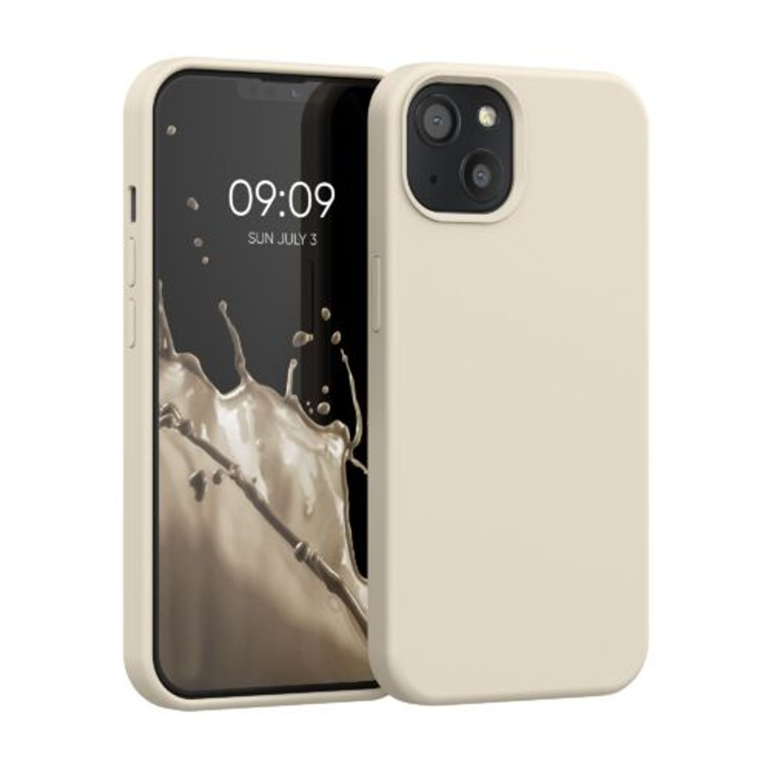 Husa pentru iPhone 13, Silicon, Crem, 55878.16 fotografia produsului