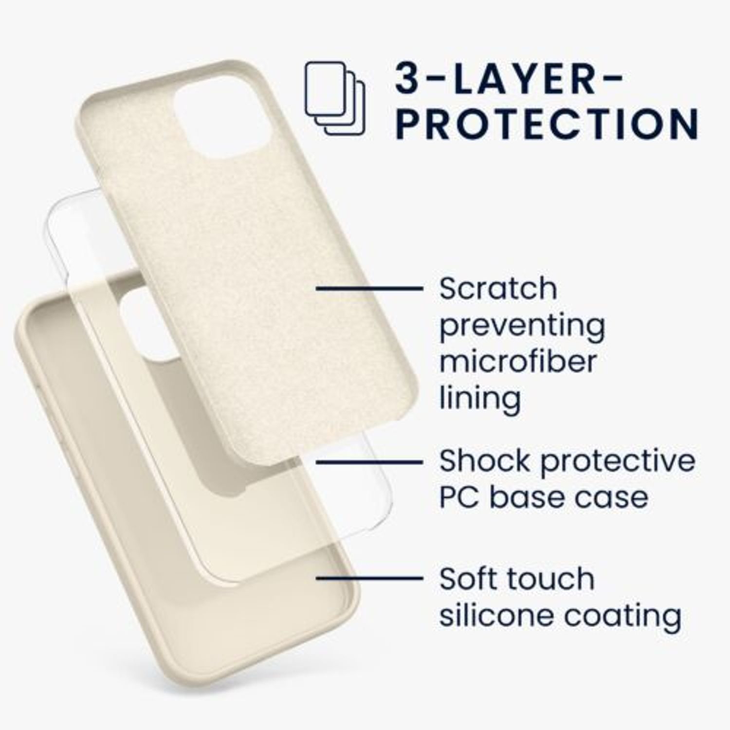 Husa pentru iPhone 13, Silicon, Crem, 55878.16 fotografia produsului View 11 L