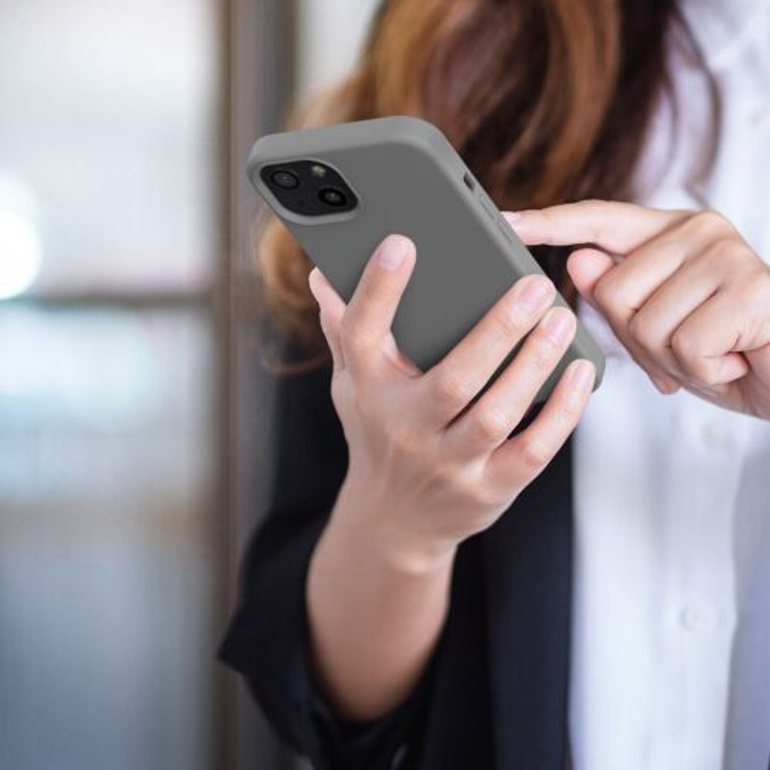 Husa pentru iPhone 13, Silicon, Gri, 55878.155 fotografia produsului View 9 L