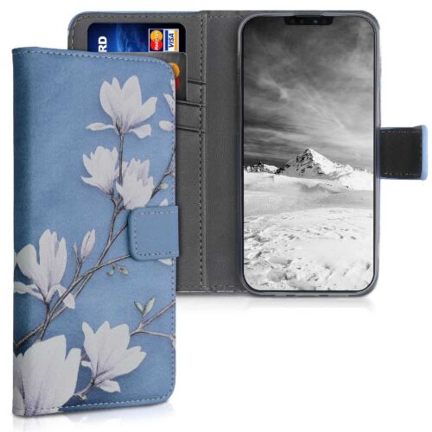 Husa pentru iPhone 13 Mini, Piele ecologica, Albastru, 55935.02 fotografia produsului