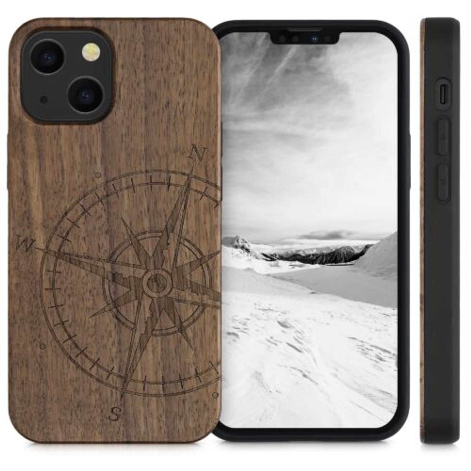 Husa pentru iPhone 13 Mini, Lemn, Maro, 55936.01 fotografia produsului View 2 L