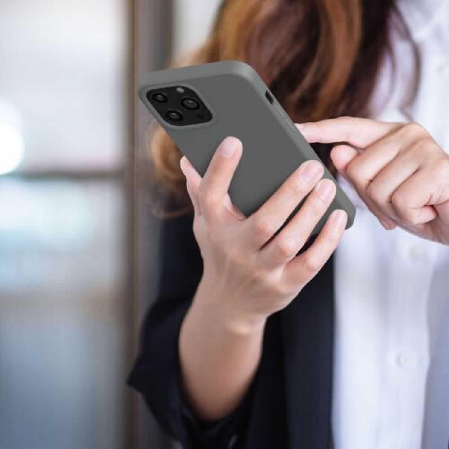 Husa pentru iPhone 13 Pro Max, Silicon, Gri, 55975.155 fotografia produsului View 7 L