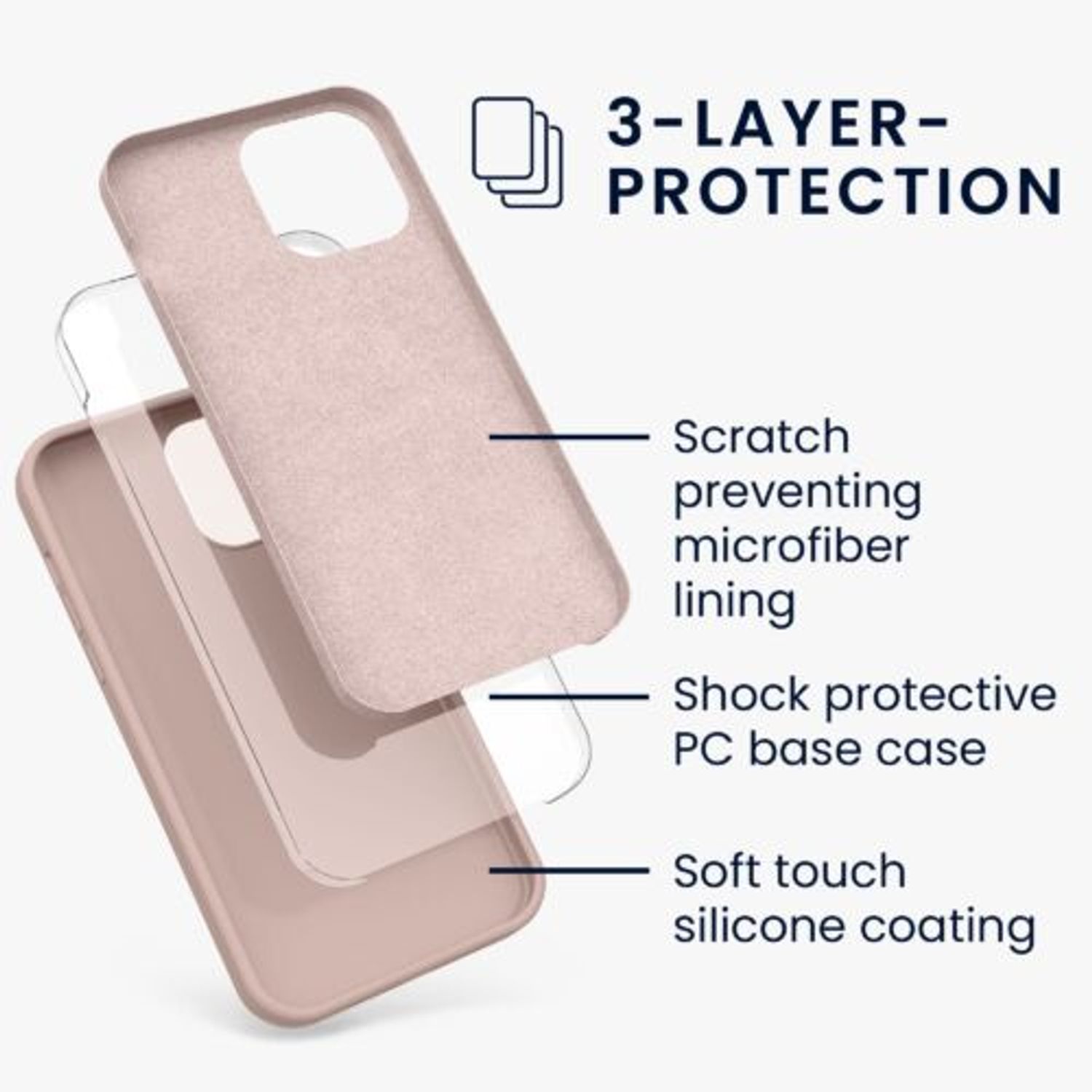 Husa pentru iPhone 13 Pro Max, Silicon, Crem, 55881.10 fotografia produsului View 3 L