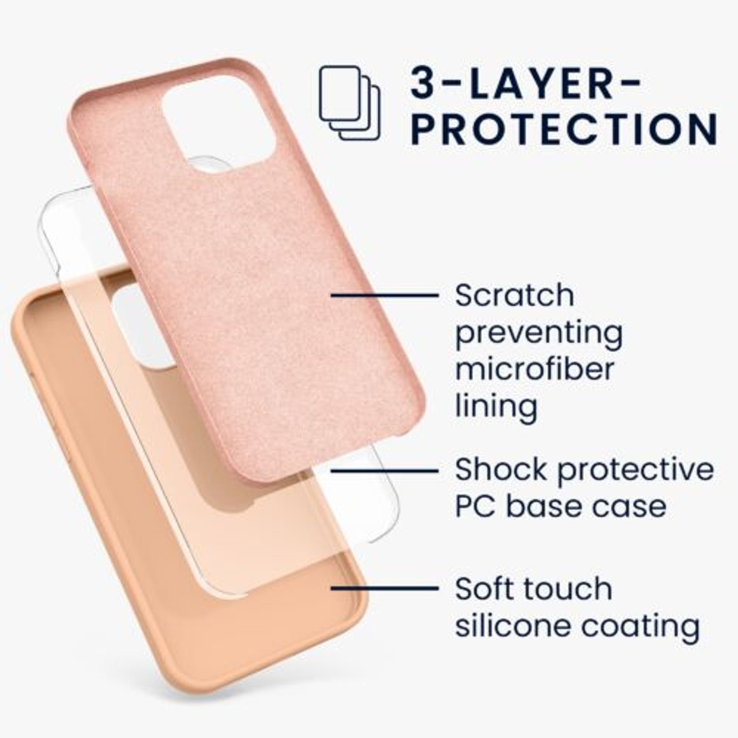 Husa pentru iPhone 13 Pro Max, Silicon, Rose Gold, 55881.138 fotografia produsului View 3 L