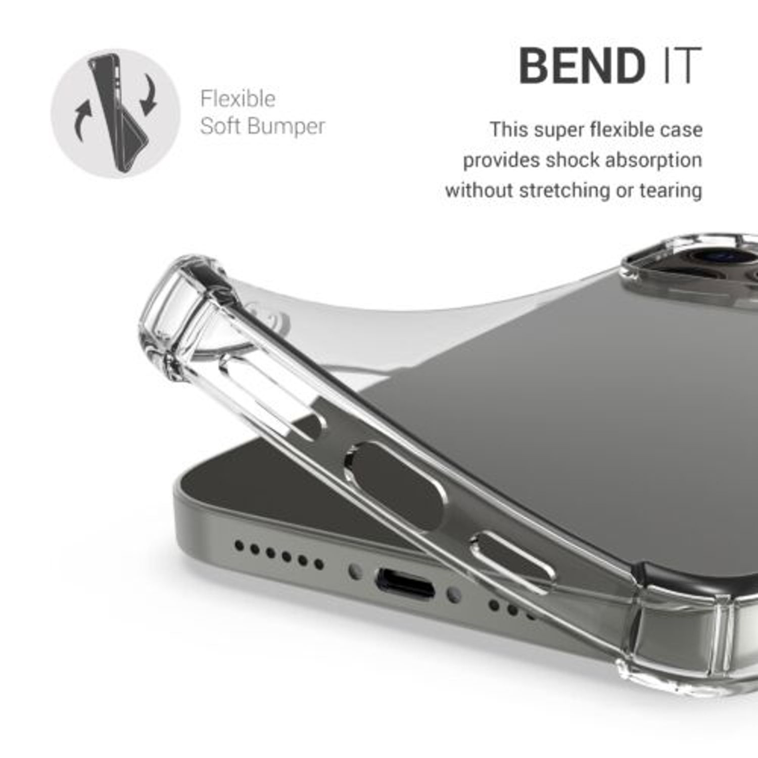 Husa pentru iPhone 13 Pro Max, Silicon, Transparent, 55973.03 fotografia produsului View 3 L