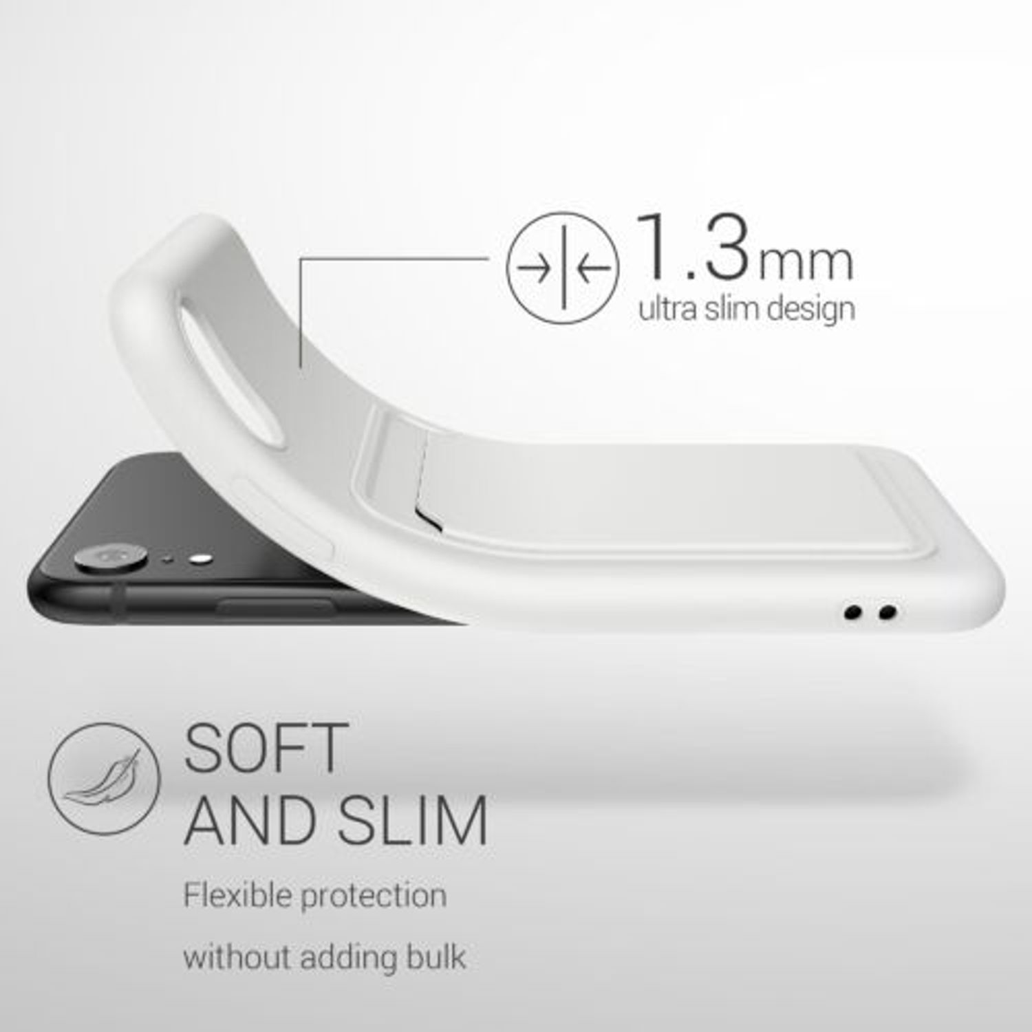Husa pentru iPhone XR, Silicon, Alb, 55116.02 fotografia produsului View 3 L