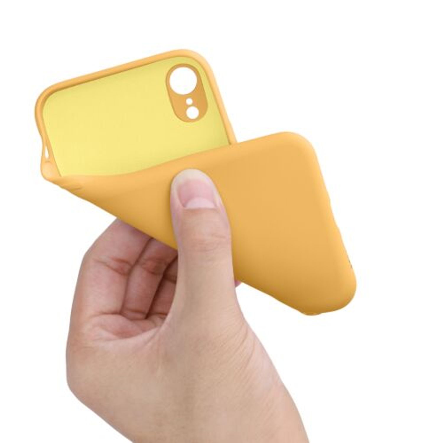 Husa pentru iPhone XR, Silicon, Galben, 49983.217 fotografia produsului View 7 L