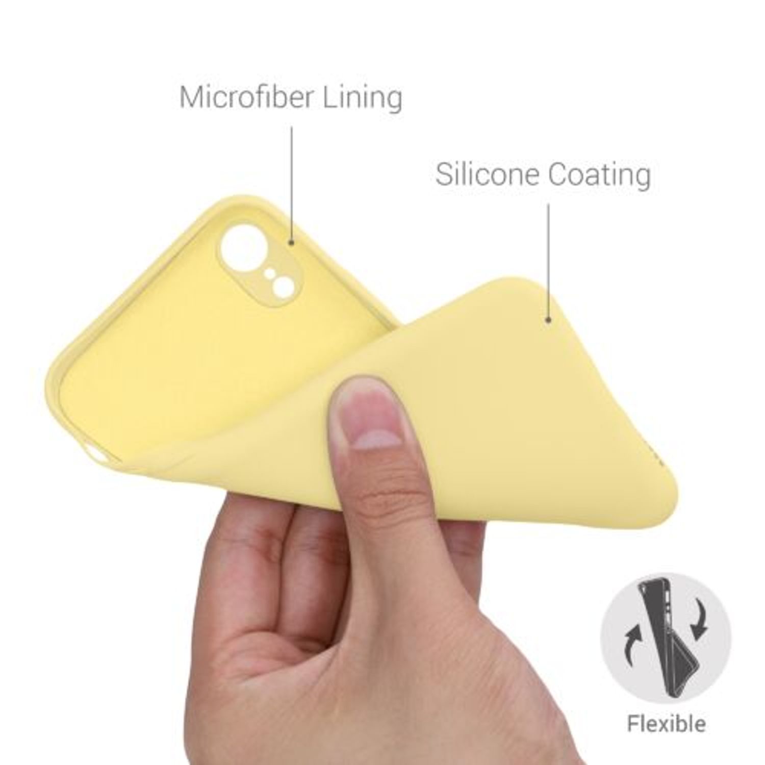 Husa pentru iPhone XR, Silicon, Galben, 49983.216 fotografia produsului View 4 L
