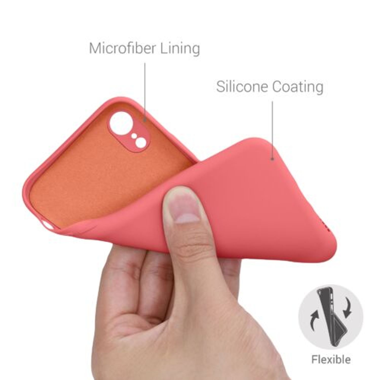 Husa pentru iPhone XR, Silicon, Roz, 49983.219 fotografia produsului View 3 L