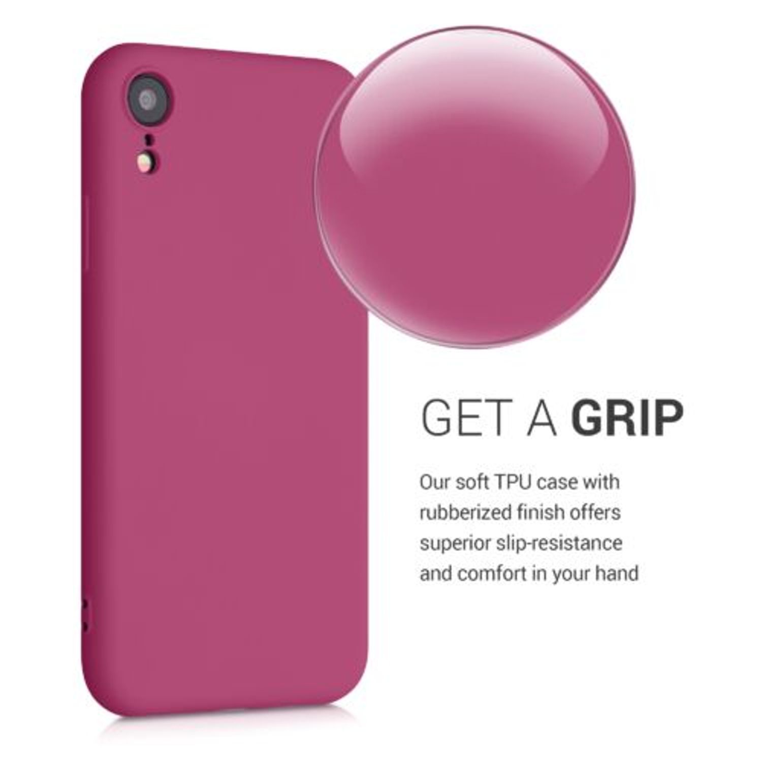 Husa pentru iPhone XR, Silicon, Roz, 49983.213 fotografia produsului View 5 L