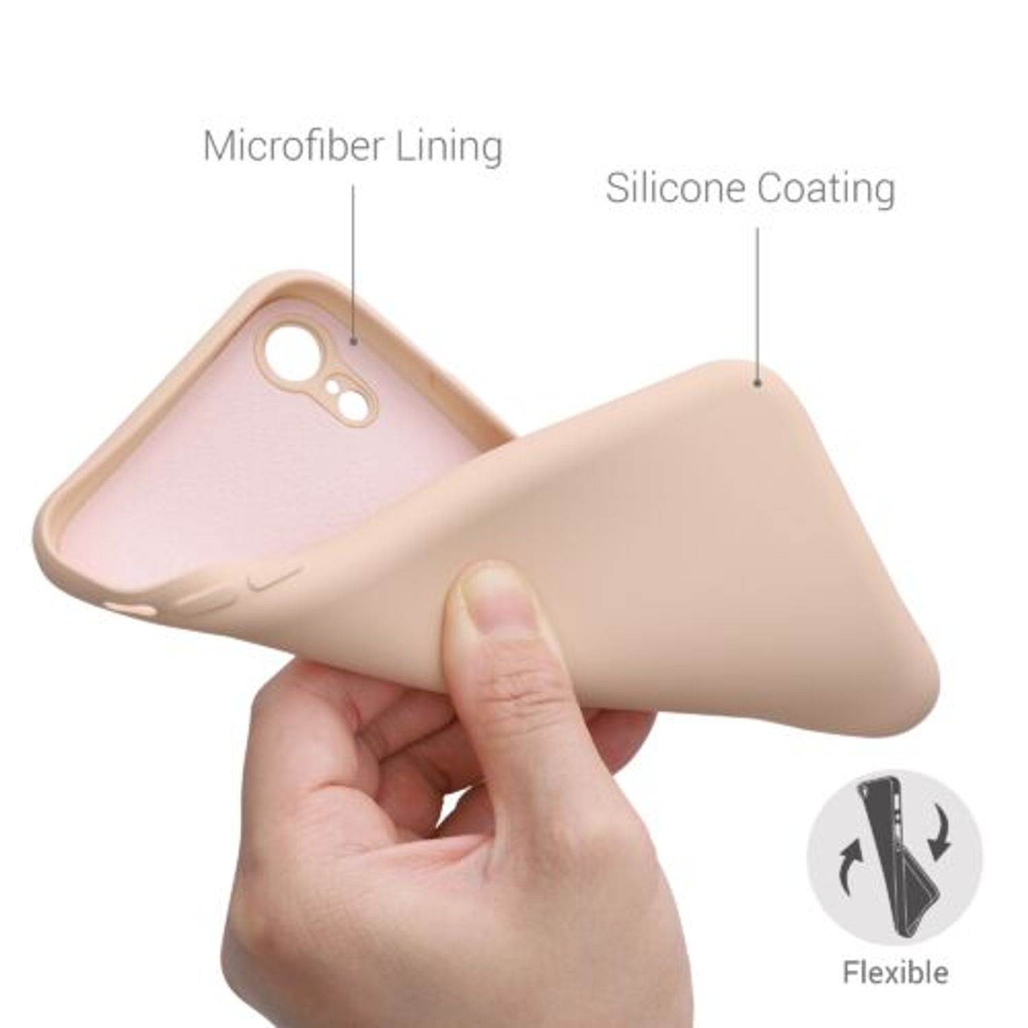 Husa pentru Apple iPhone XR, Silicon, Crem, 49983.154 fotografia produsului View 3 L