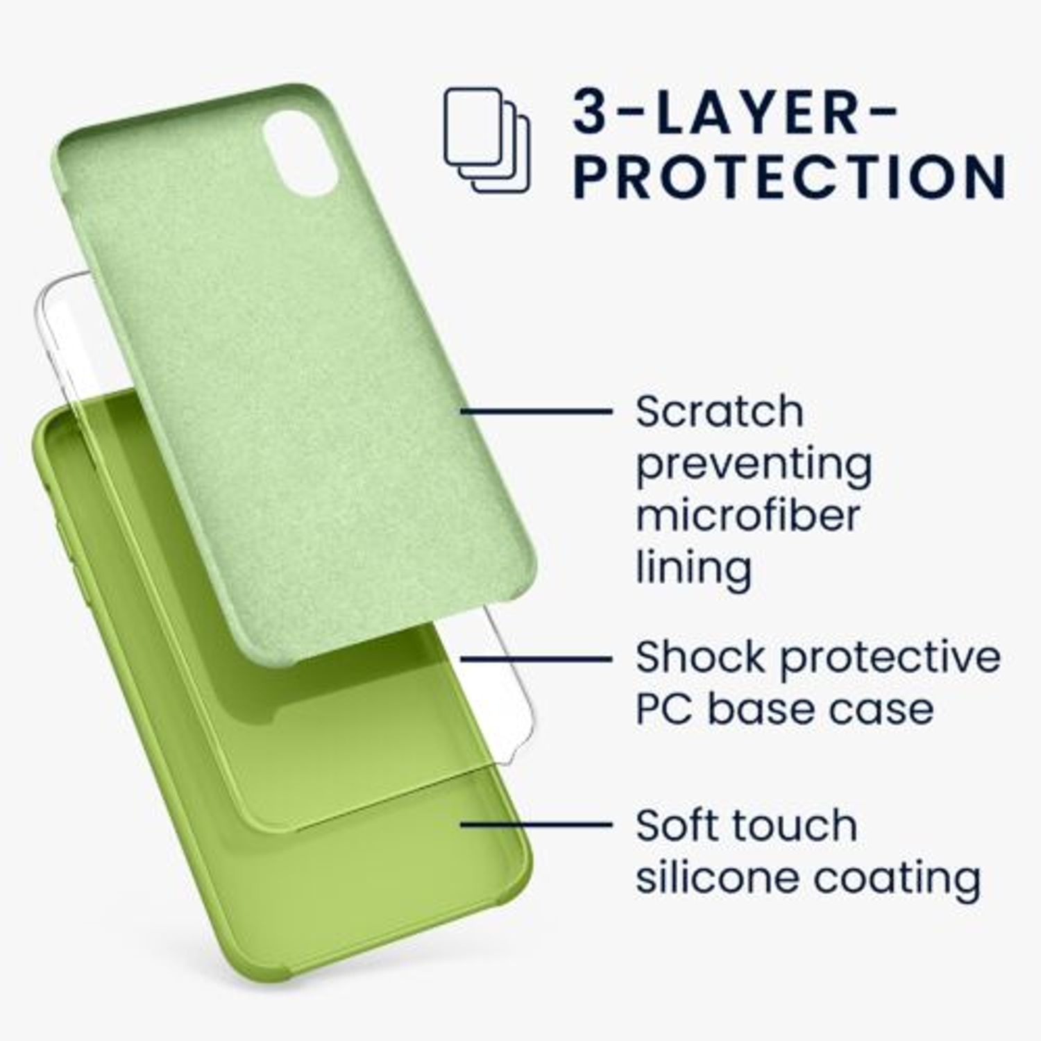 Husa pentru iPhone XR, Silicon, Verde, 45910.220 fotografia produsului View 3 L