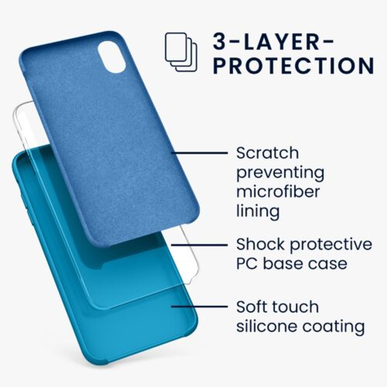 Husa pentru iPhone XR, Silicon, Albastru, 45910.224 fotografia produsului View 6 L