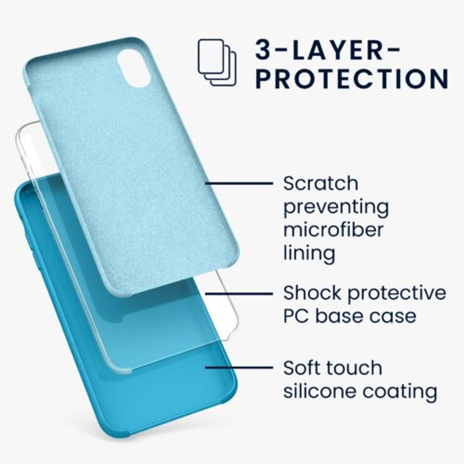 Husa pentru iPhone XR, Silicon, Albastru, 45910.223 fotografia produsului View 3 L