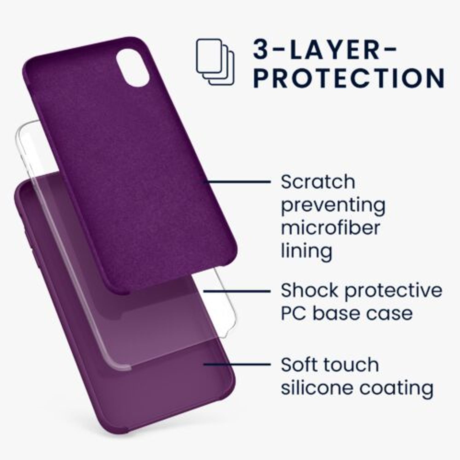 Husa pentru Apple iPhone XR, Silicon, Violet, 45910.187 fotografia produsului View 5 L