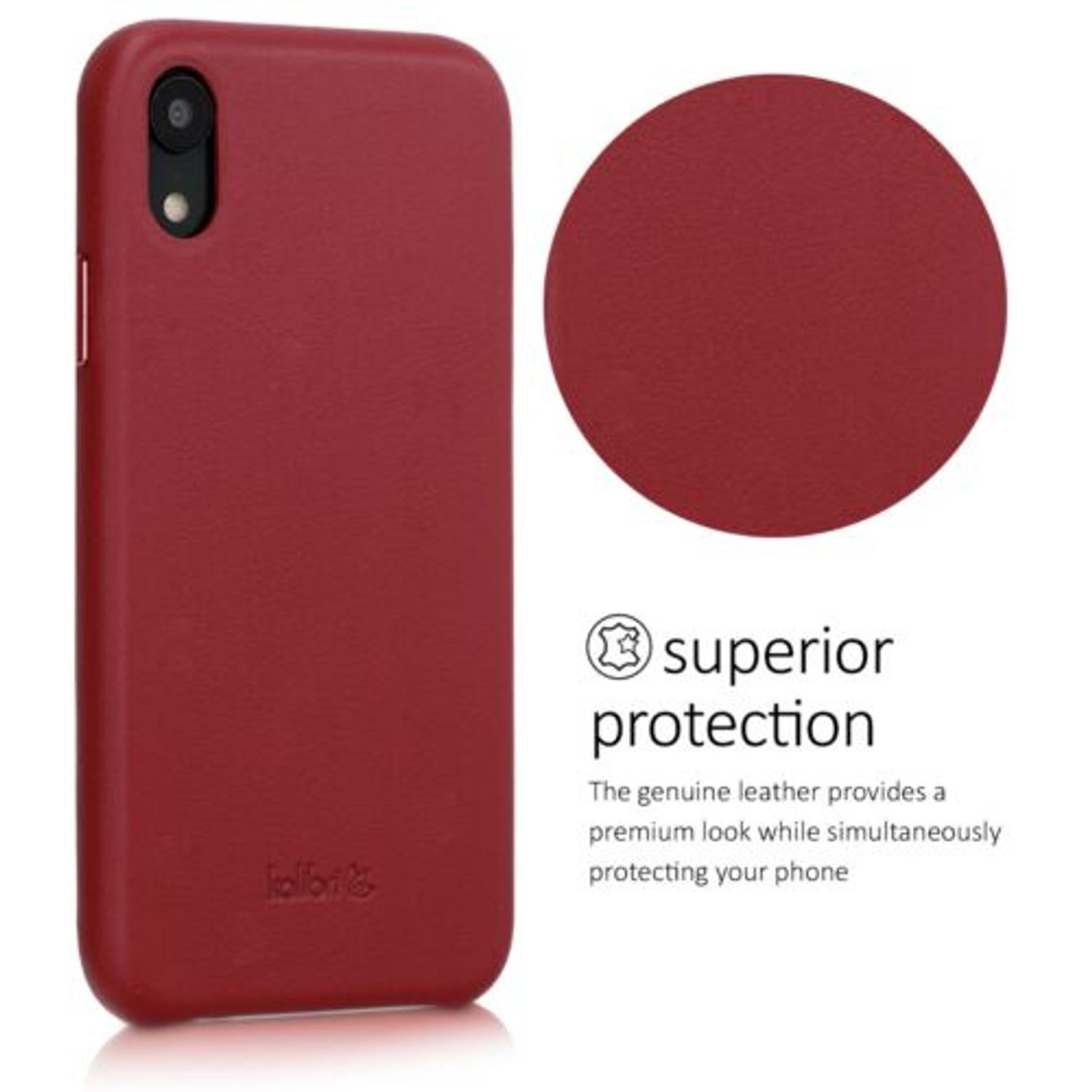 Husa pentru Apple iPhone XR, Piele naturala, Rosu, 45955.09 fotografia produsului View 6 L