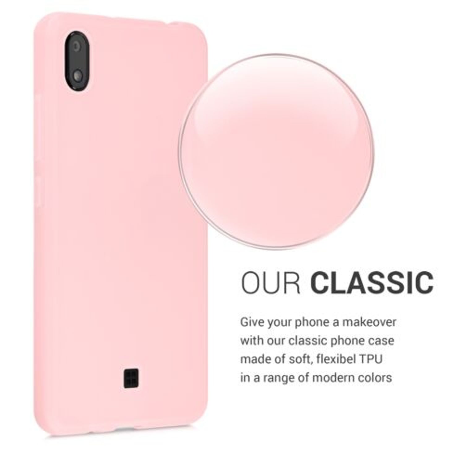 Husa pentru LG K20 (2019), Silicon, Rose Gold, 50492.89 fotografia produsului View 3 L