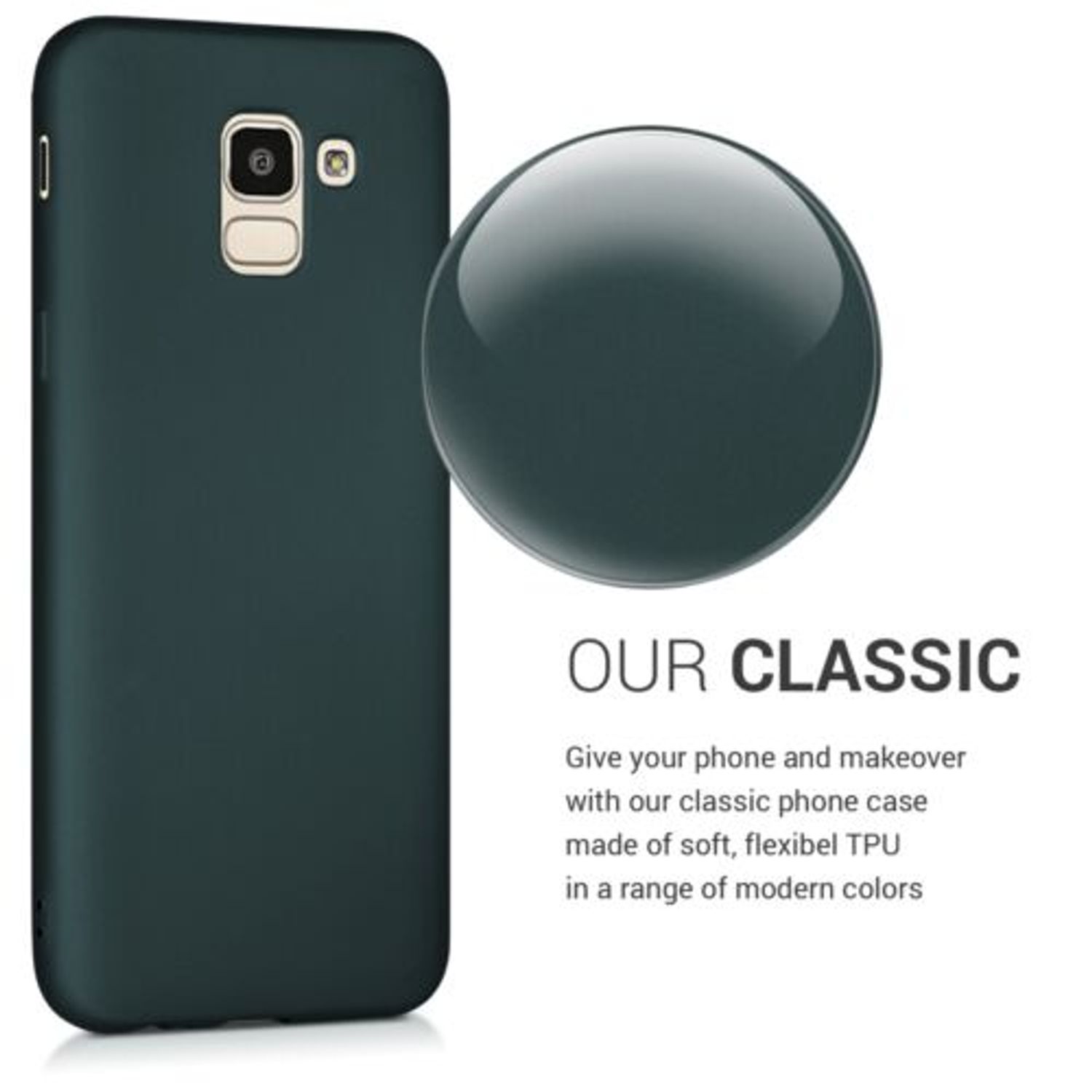 Husa pentru Samsung Galaxy J6, Silicon, Verde, 46848.14 fotografia produsului View 4 L