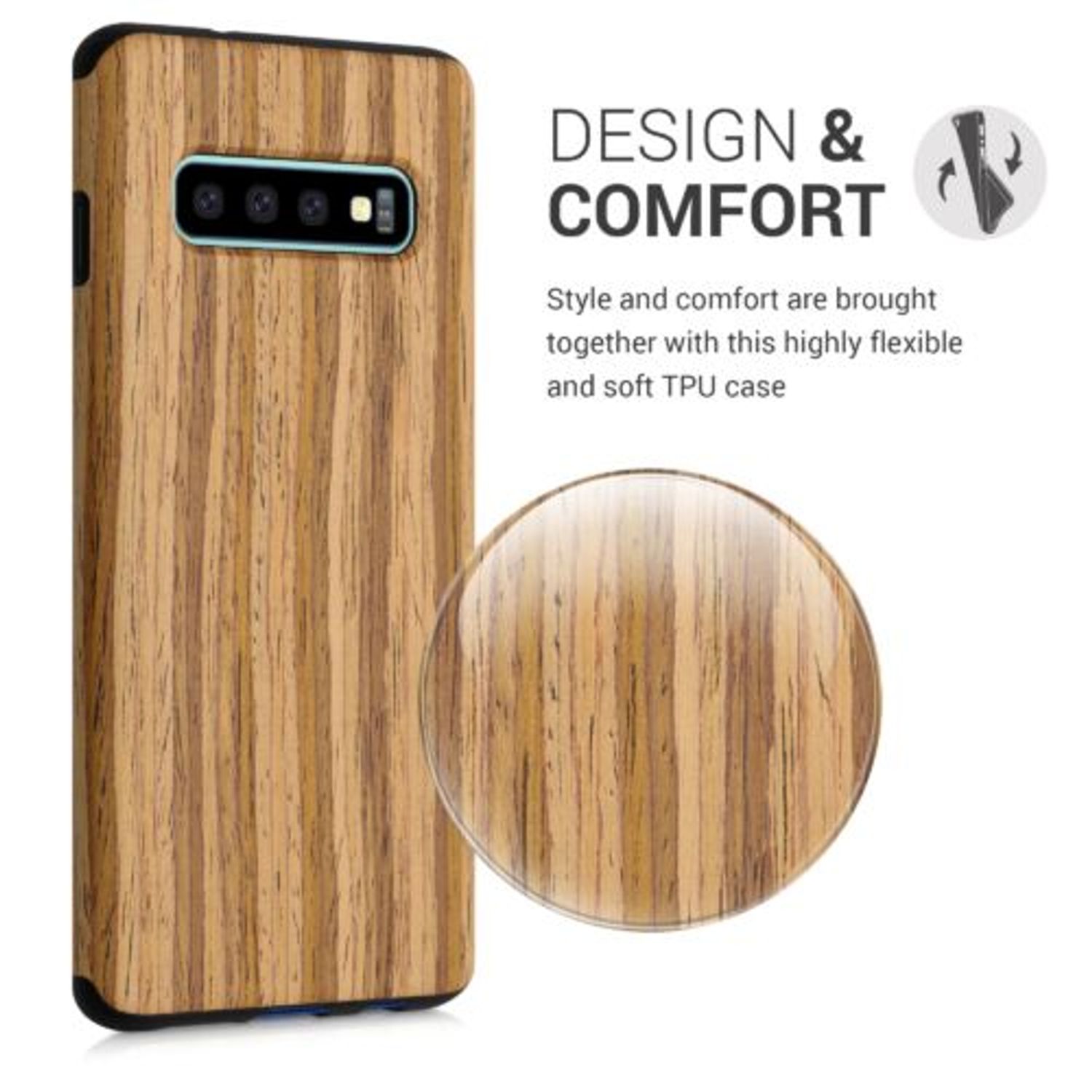 Husa pentru Samsung Galaxy S10, Silicon, Maro, 49244.01 fotografia produsului View 4 L