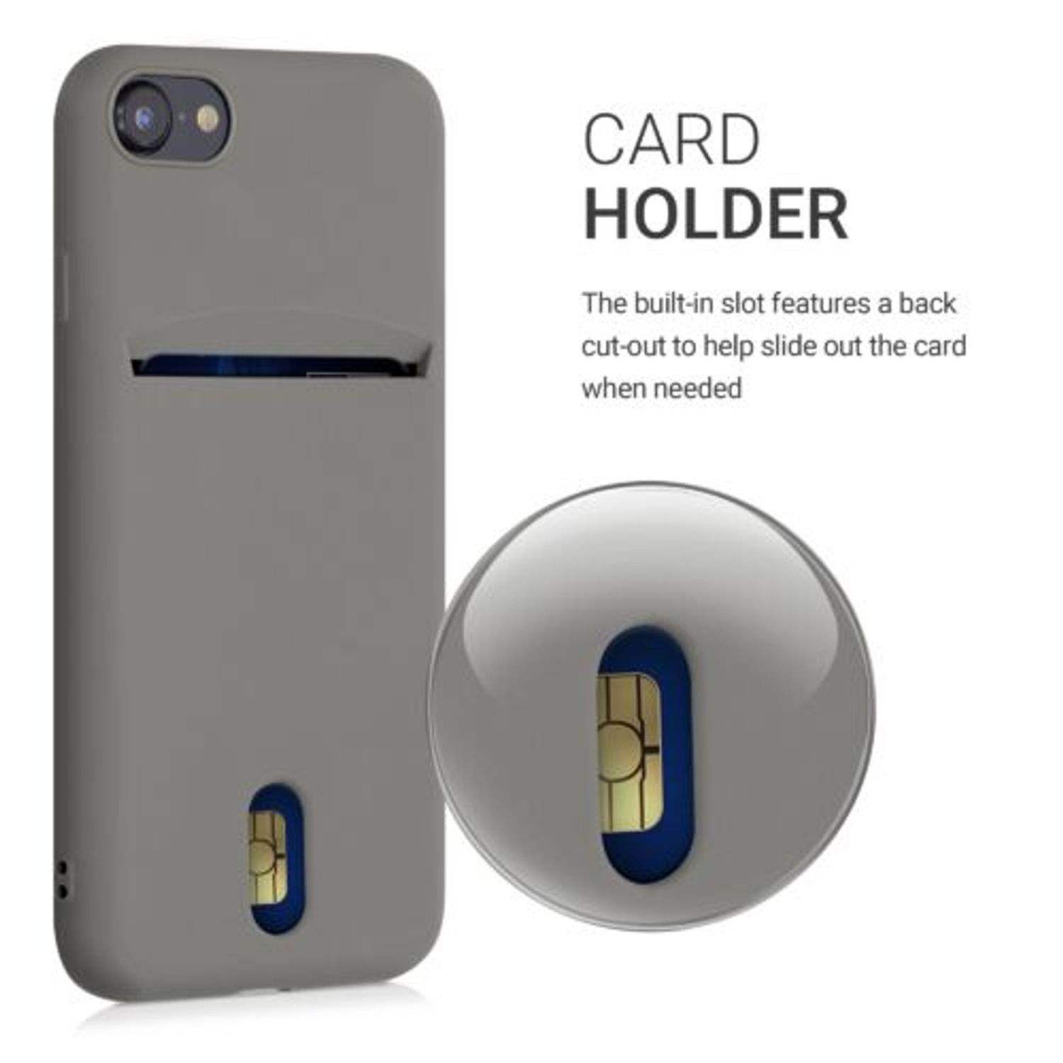 Husa pentru iPhone 8/iPhone 7/iPhone SE 2, Silicon, Gri, 49100.155 fotografia produsului View 17 L