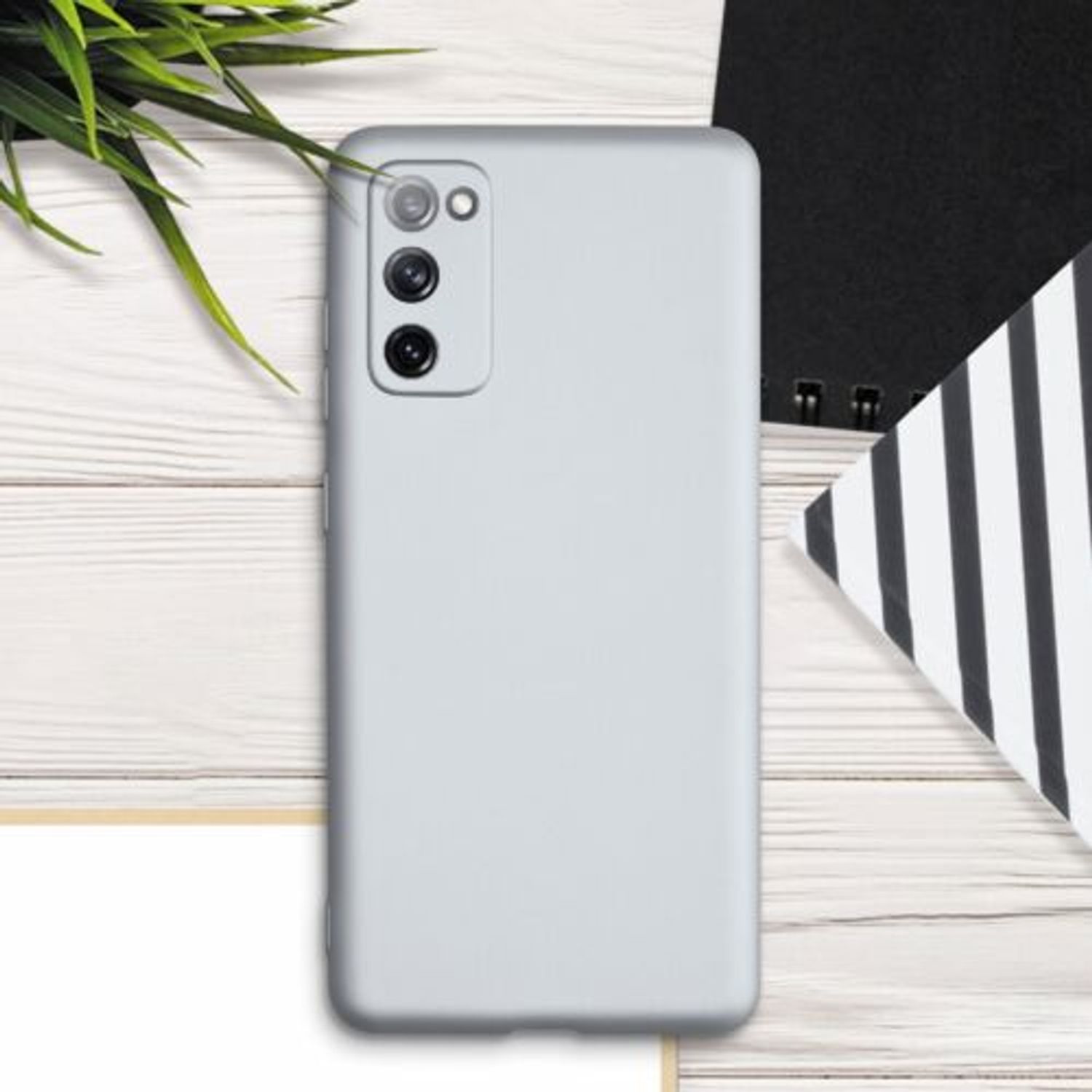 Husa pentru Samsung Galaxy S20 FE, Silicon, Silver, 53930.67 fotografia produsului View 3 L