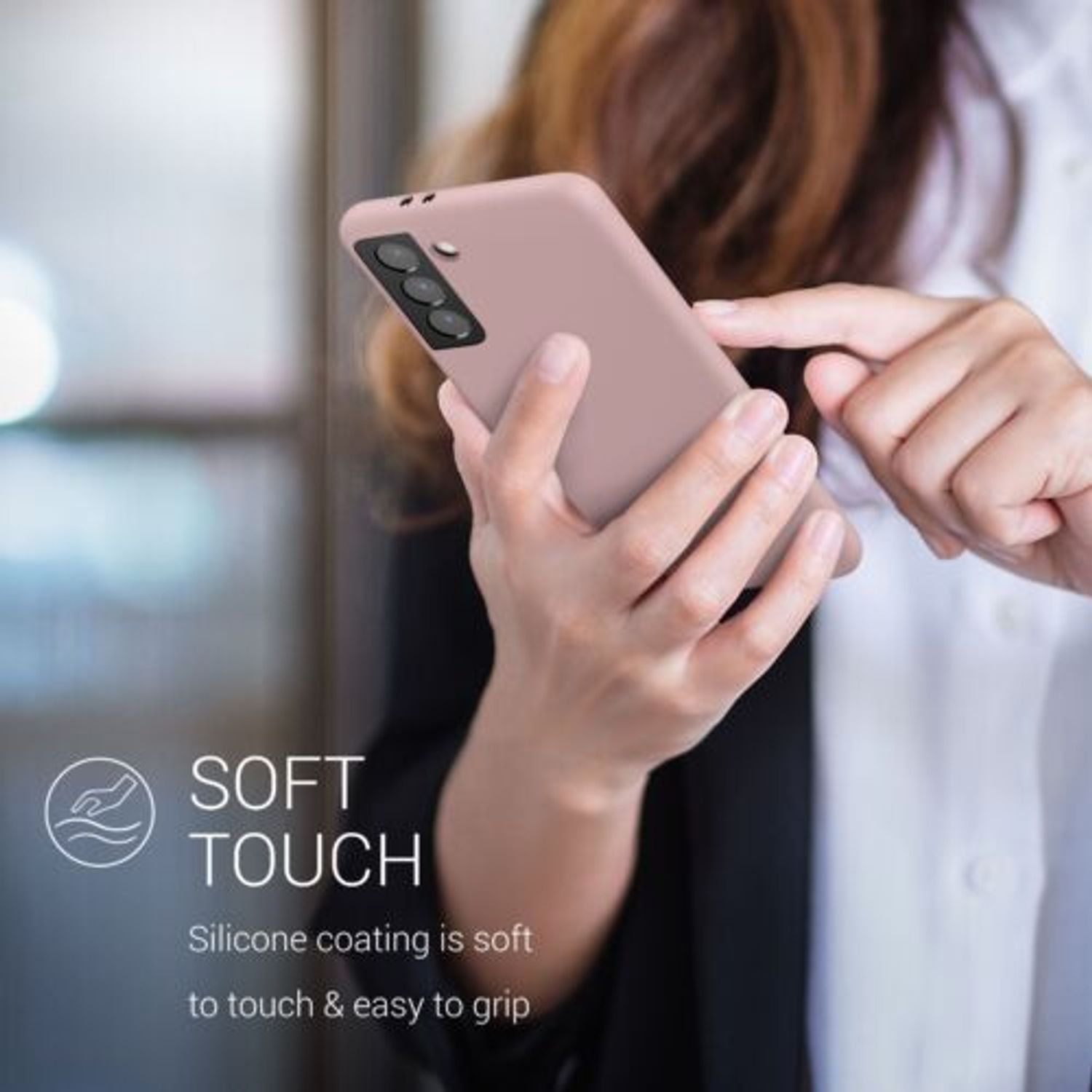 Husa pentru Samsung Galaxy S21, Silicon, Roz, 54056.52 fotografia produsului View 4 L