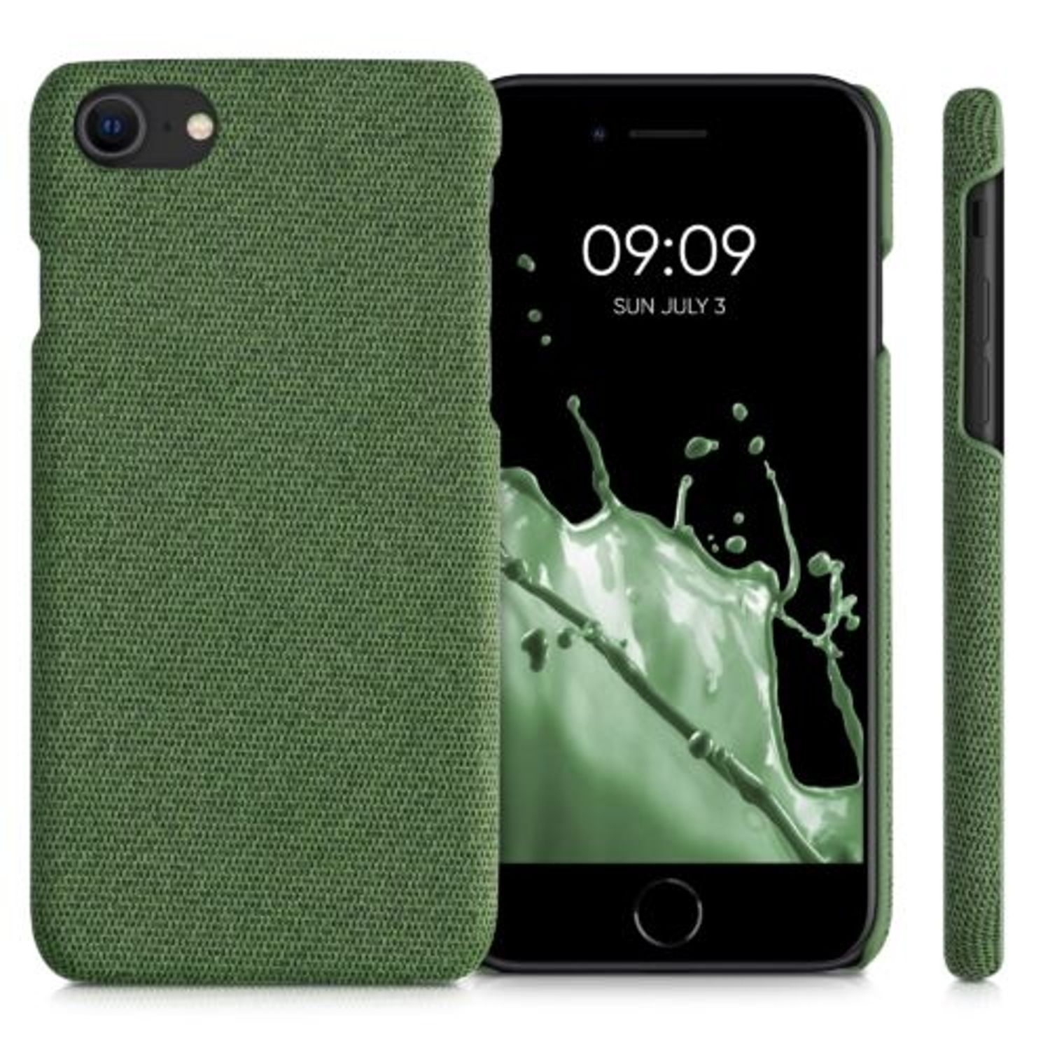 Husa pentru iPhone 8/iPhone 7/iPhone SE 2, Textil, Verde, 55754.07 fotografia produsului View 2 L