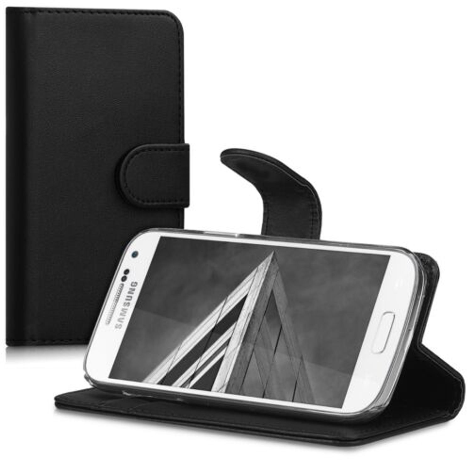 Husa pentru Samsung Galaxy S4 Mini, Piele ecologica, Negru, 14312.01 fotografia produsului View 2 L