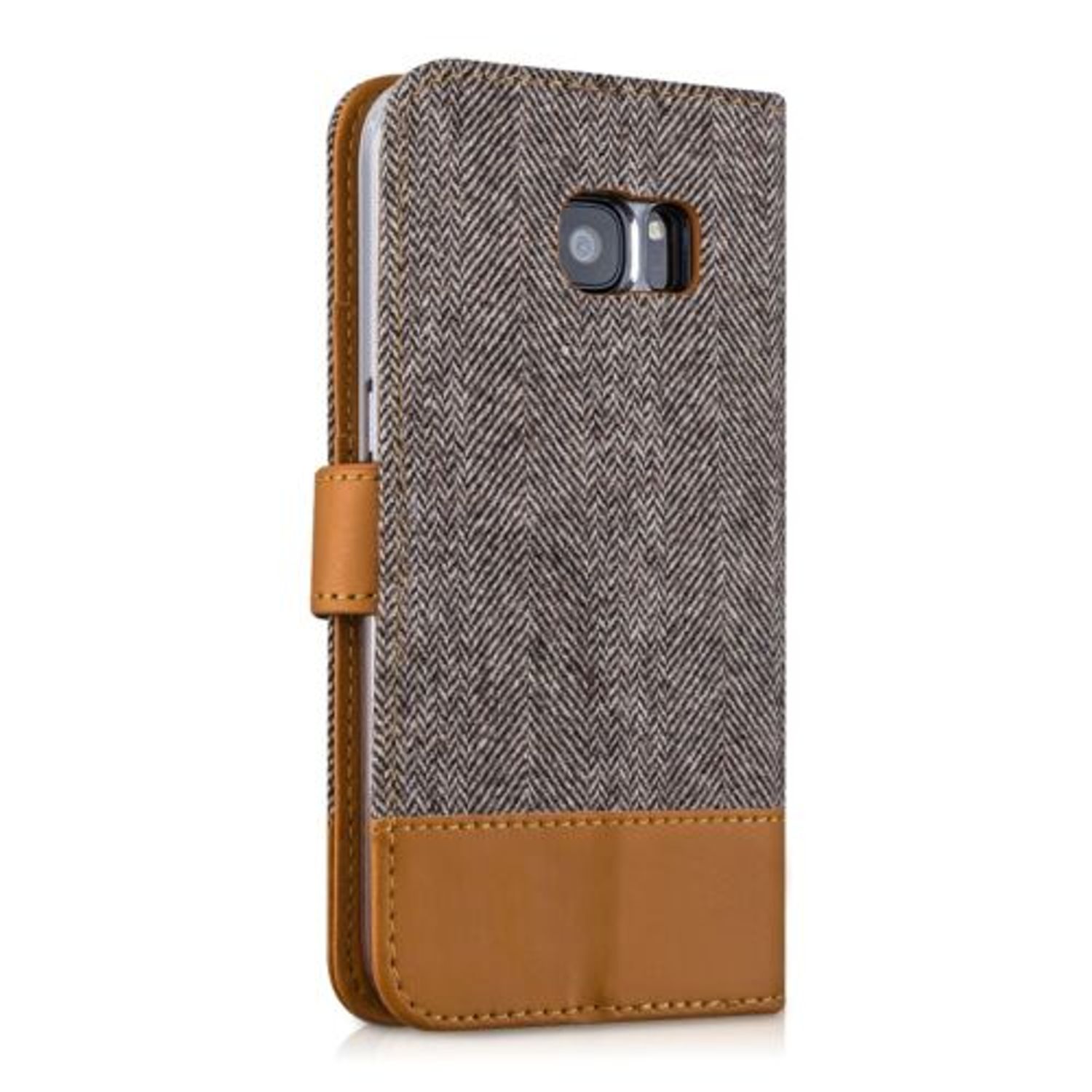 Husa pentru Samsung Galaxy S7, Textil, Gri, 39015.19 fotografia produsului View 4 L