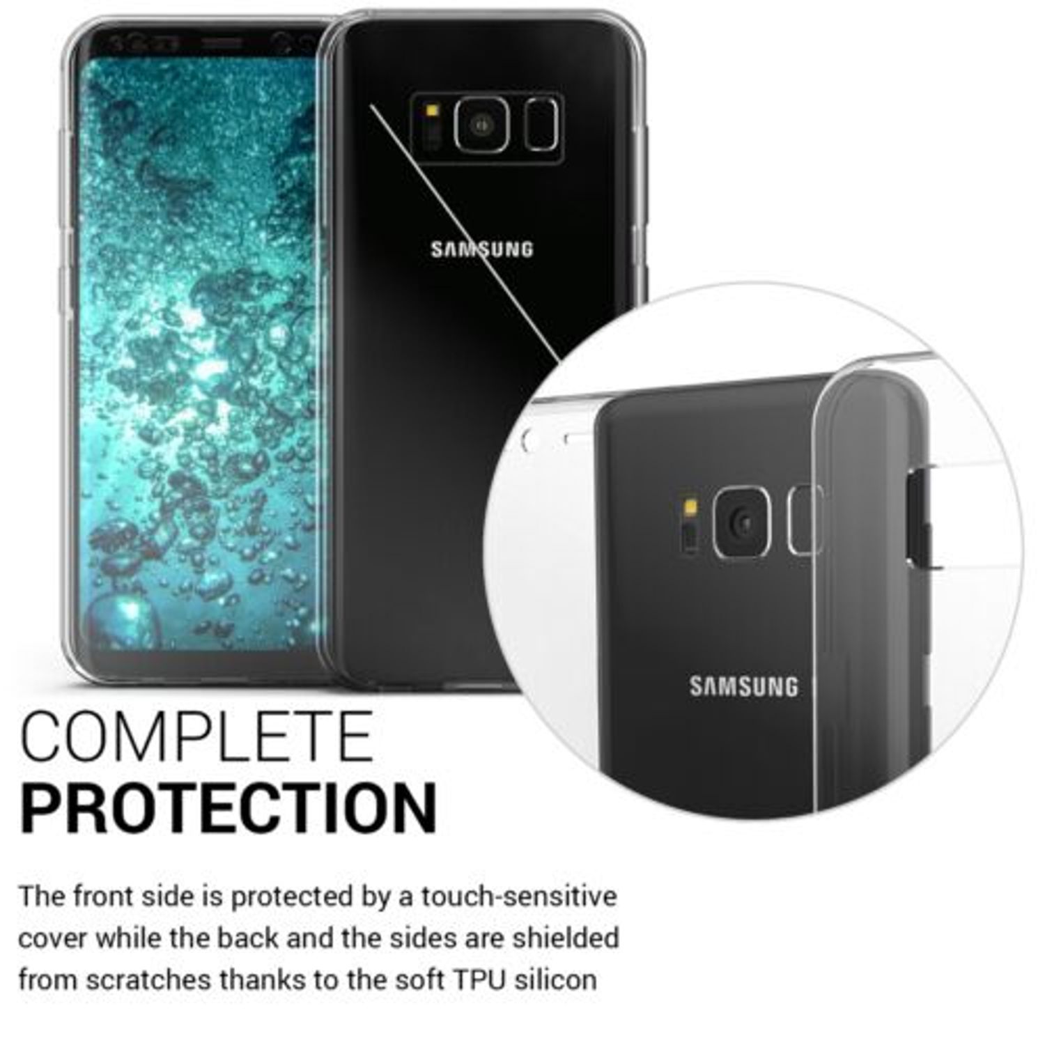 Husa pentru Samsung Galaxy S8, Silicon, Transparent, 40993.03 fotografia produsului View 3 L