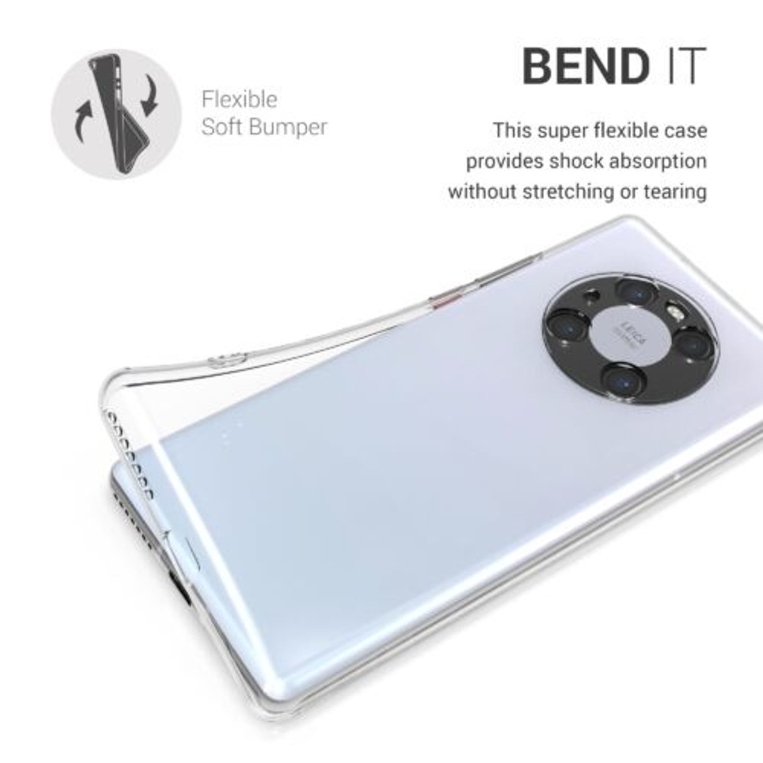 Husa pentru Huawei Mate 40 Pro, Silicon, Transparent, 54745.03 fotografia produsului View 3 L