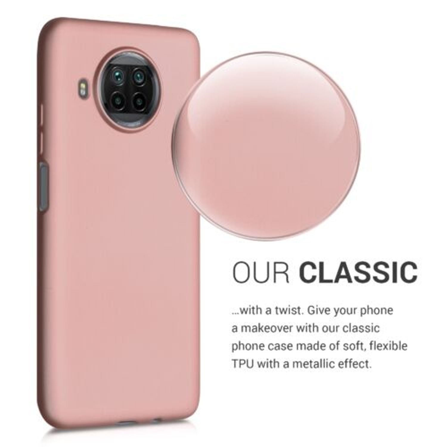 Husa pentru Xiaomi Mi 10T Lite 5G, Silicon, Rose Gold, 53626.31 fotografia produsului View 4 L
