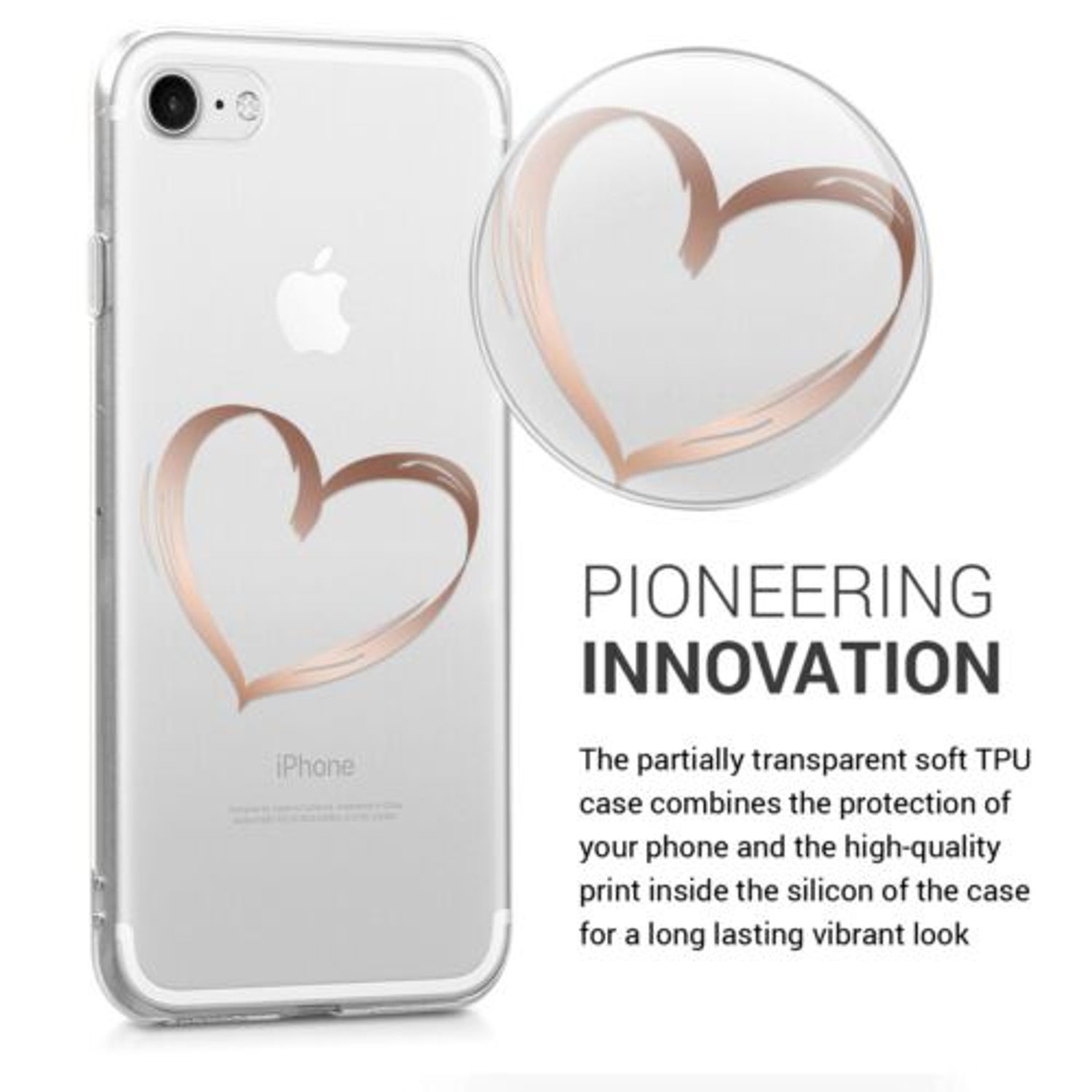 Husa pentru Apple iPhone 8/iPhone 7/iPhone SE 2, Silicon, Rose Gold, 39459.35 fotografia produsului View 3 L