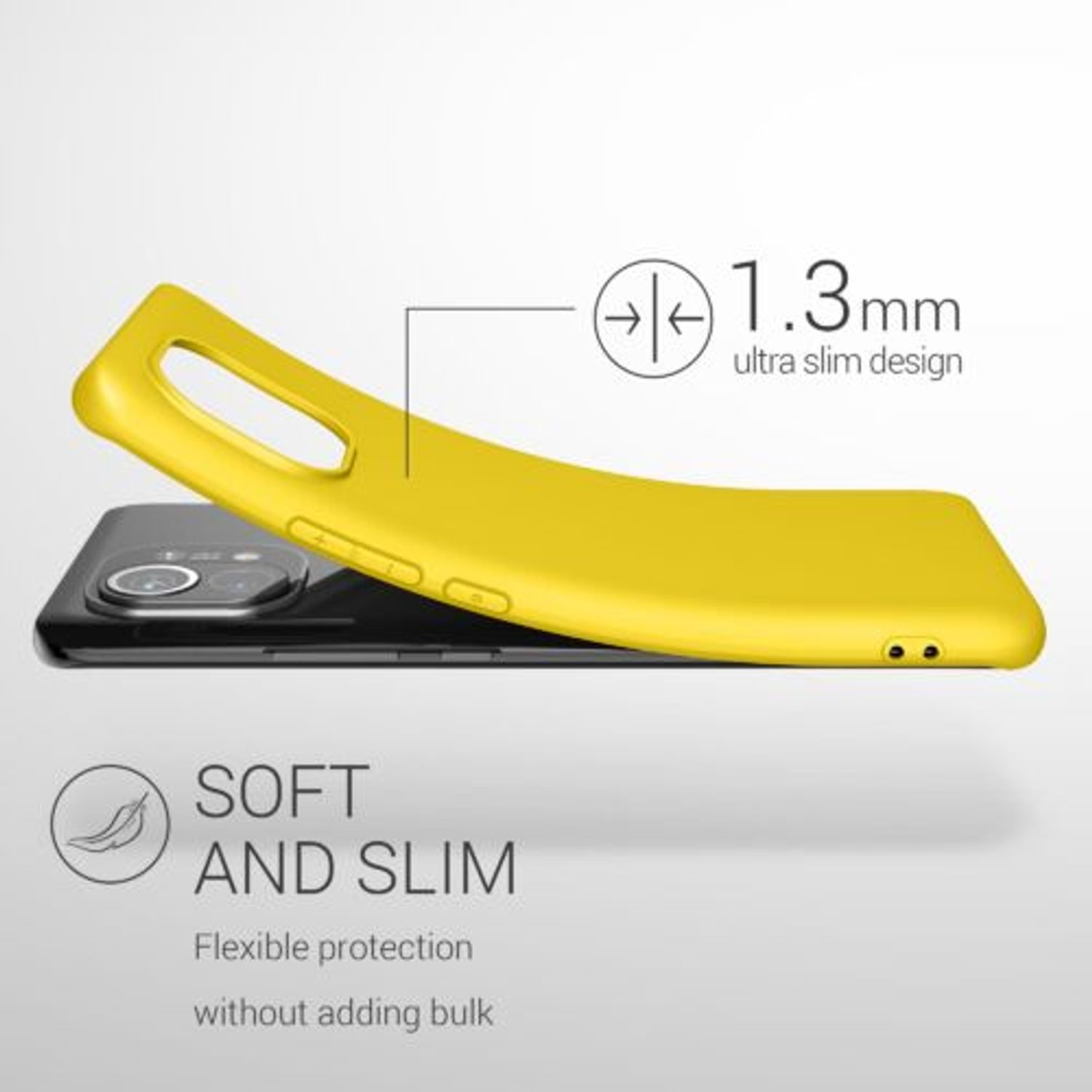 Husa pentru Xiaomi Mi 11, Silicon, Galben, 54188.165 fotografia produsului View 6 L