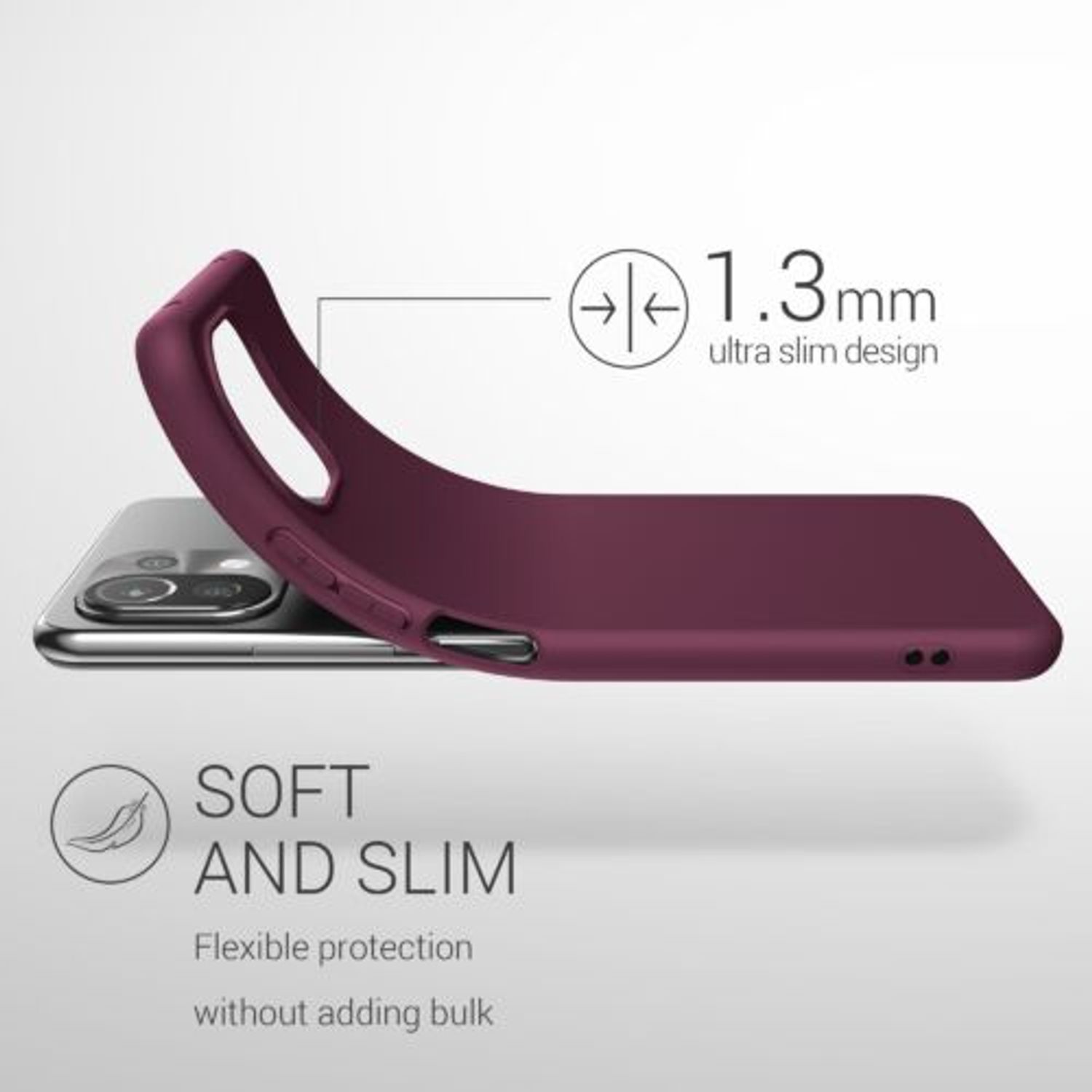 Husa pentru Xiaomi Mi 11 Lite 5G, Silicon, Violet, 54726.187 fotografia produsului View 3 L