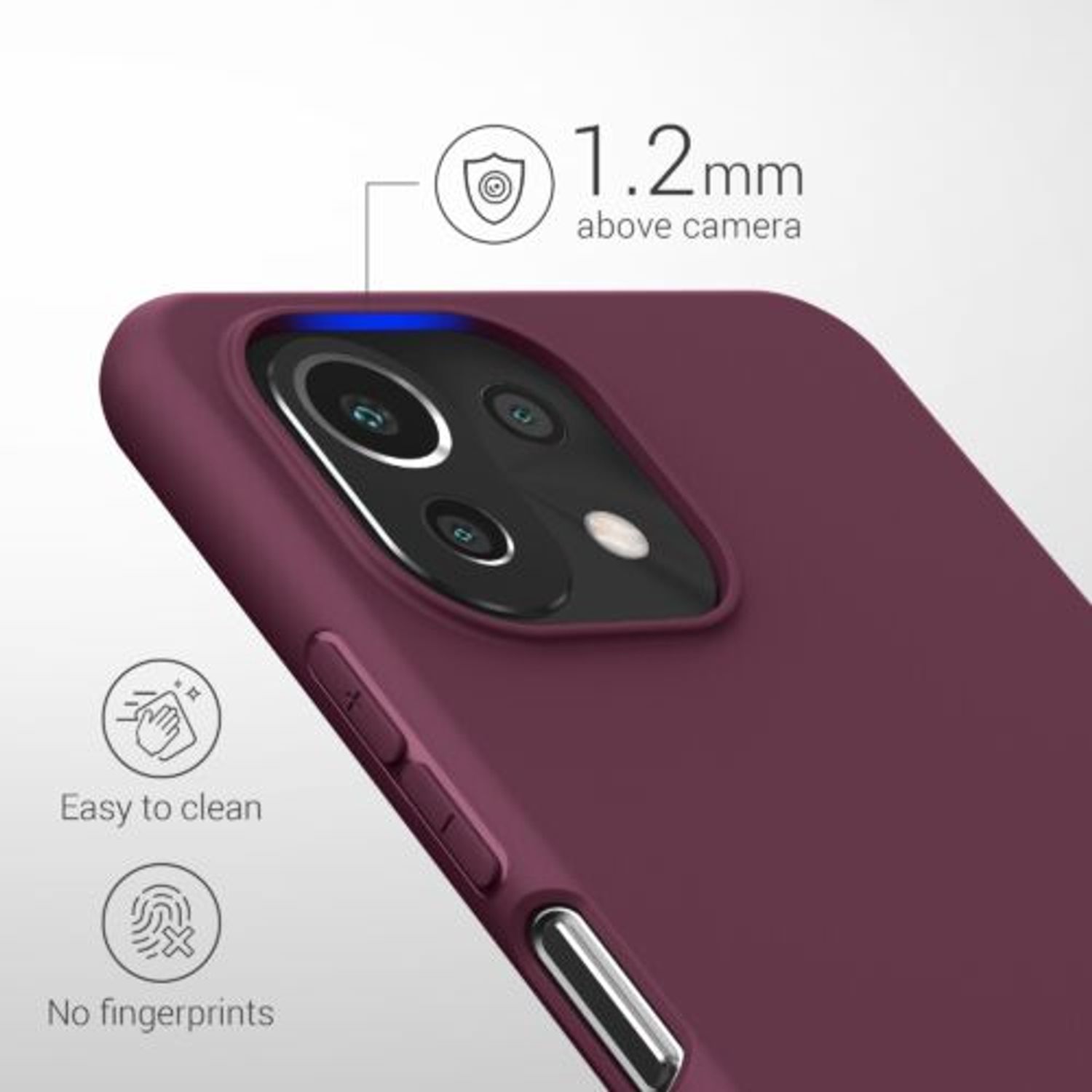 Husa pentru Xiaomi Mi 11 Lite 5G, Silicon, Violet, 54726.187 fotografia produsului View 4 L
