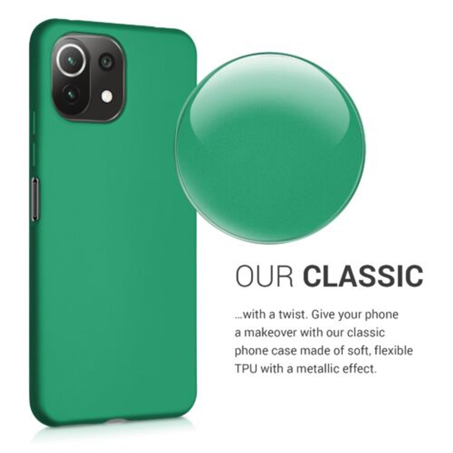 Husa pentru Xiaomi Mi 11 Lite 5G, Silicon, Verde, 54727.170 fotografia produsului View 4 L