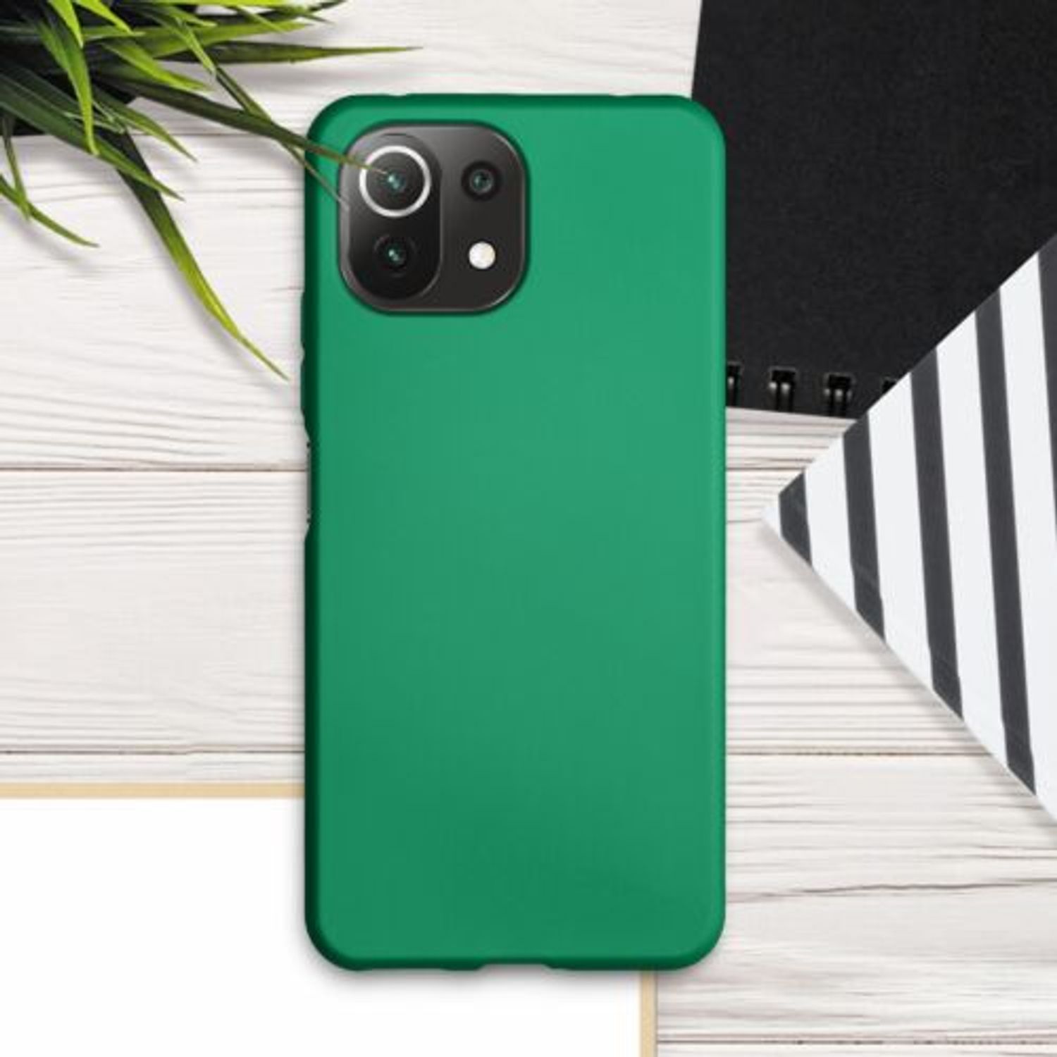 Husa pentru Xiaomi Mi 11 Lite 5G, Silicon, Verde, 54727.170 fotografia produsului View 3 L