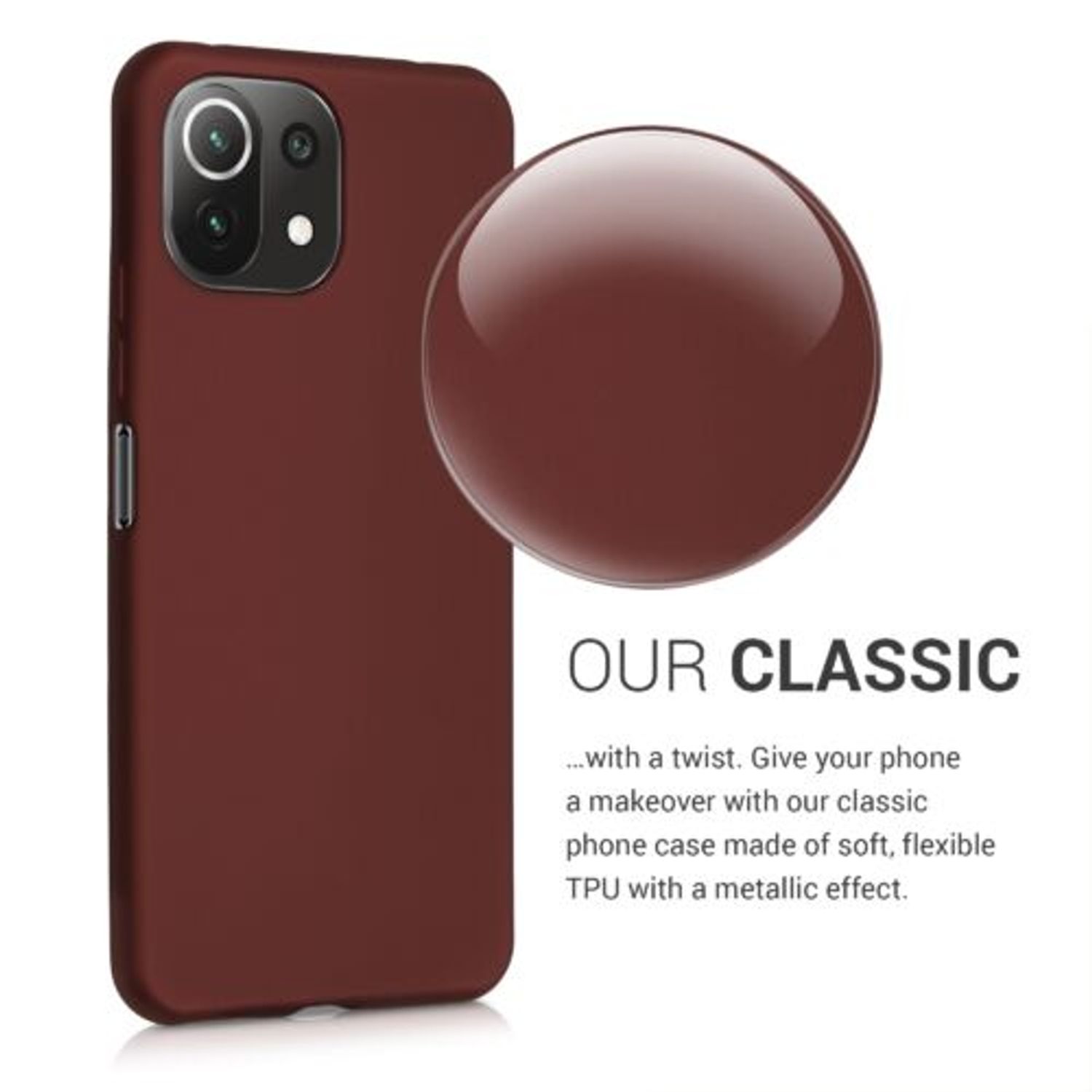 Husa pentru Xiaomi Mi 11 Lite 5G, Silicon, Rosu, 54727.178 fotografia produsului View 3 L