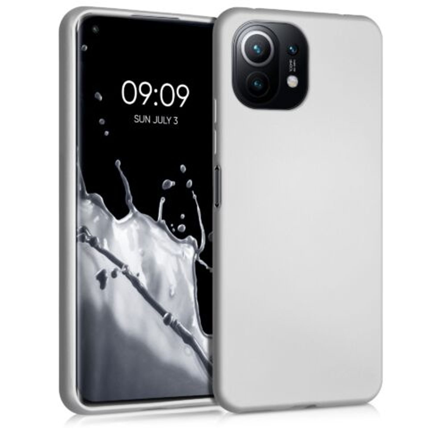 Husa pentru Xiaomi Mi 11 Lite 5G, Silicon, Silver, 54727.67 fotografia produsului