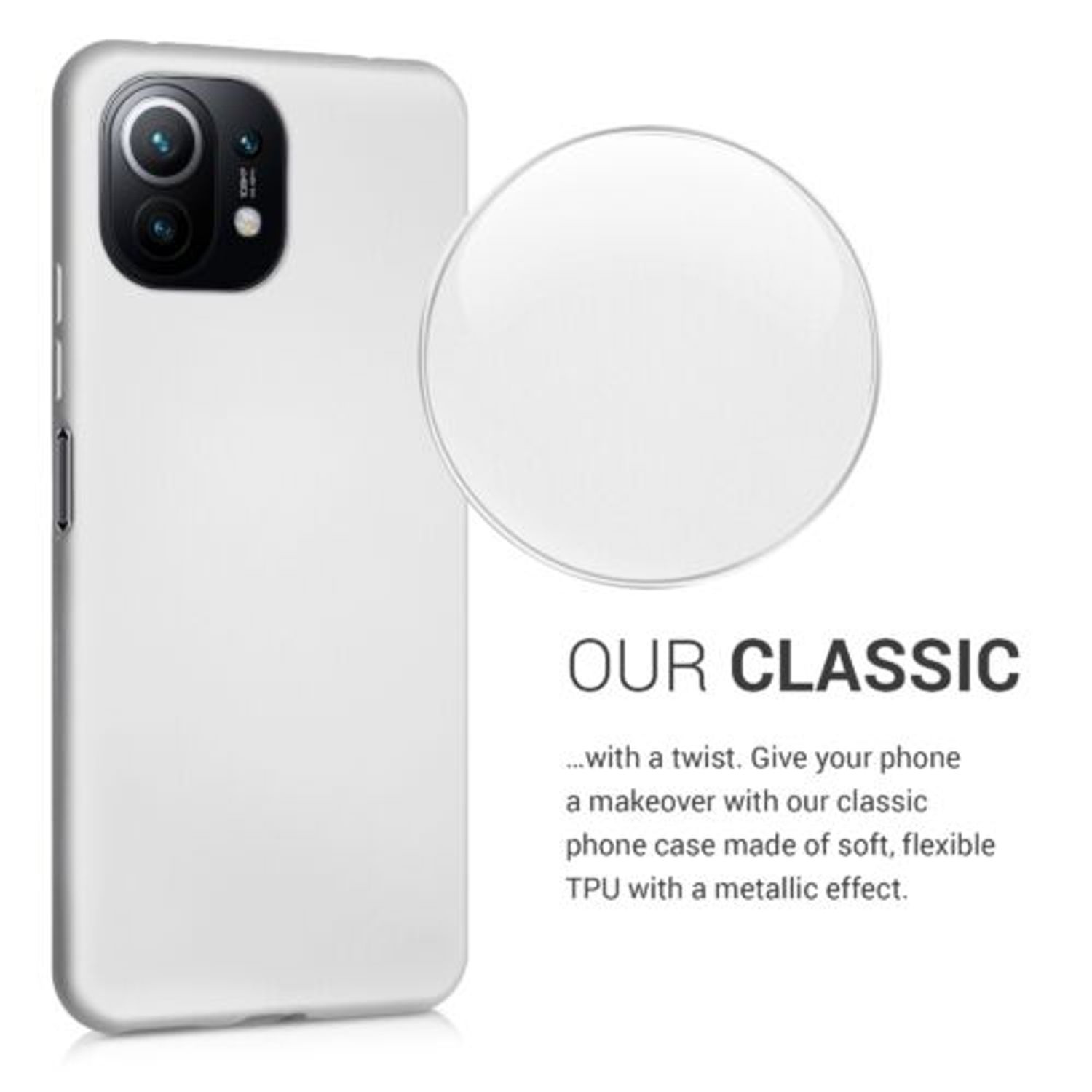 Husa pentru Xiaomi Mi 11 Lite 5G, Silicon, Silver, 54727.67 fotografia produsului View 4 L