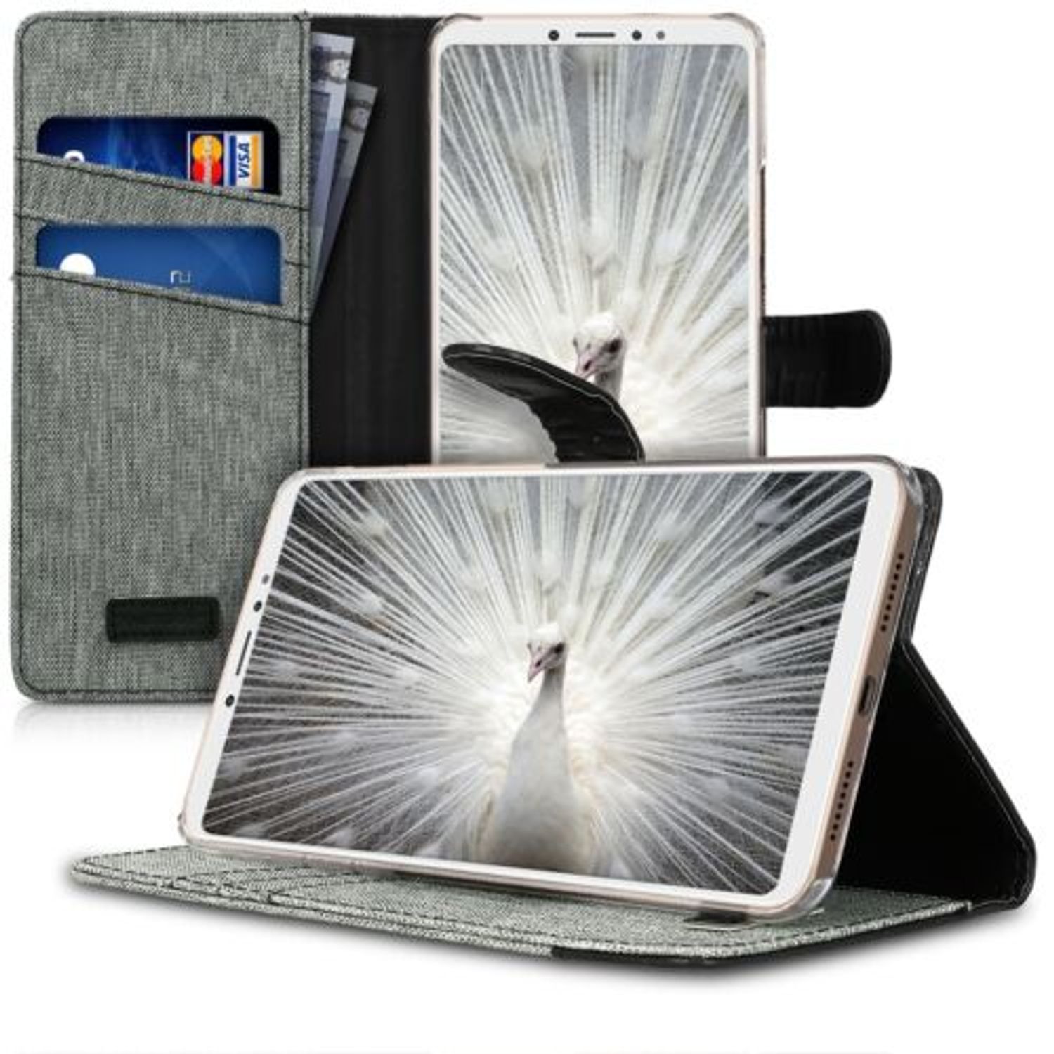 Husa pentru Xiaomi Mi Max 3, Textil, Gri, 46073.22 fotografia produsului View 3 L