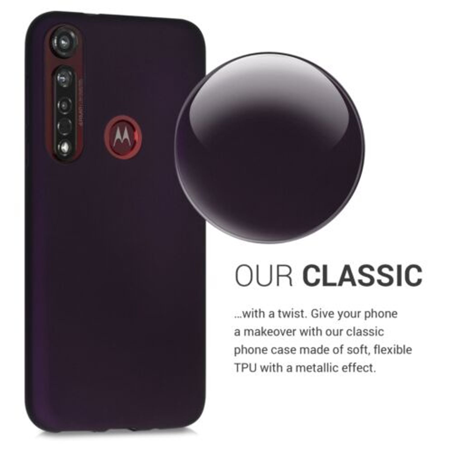 Husa pentru Motorola Moto G8 Plus, Silicon, Mov, 50815.115 fotografia produsului View 3 L