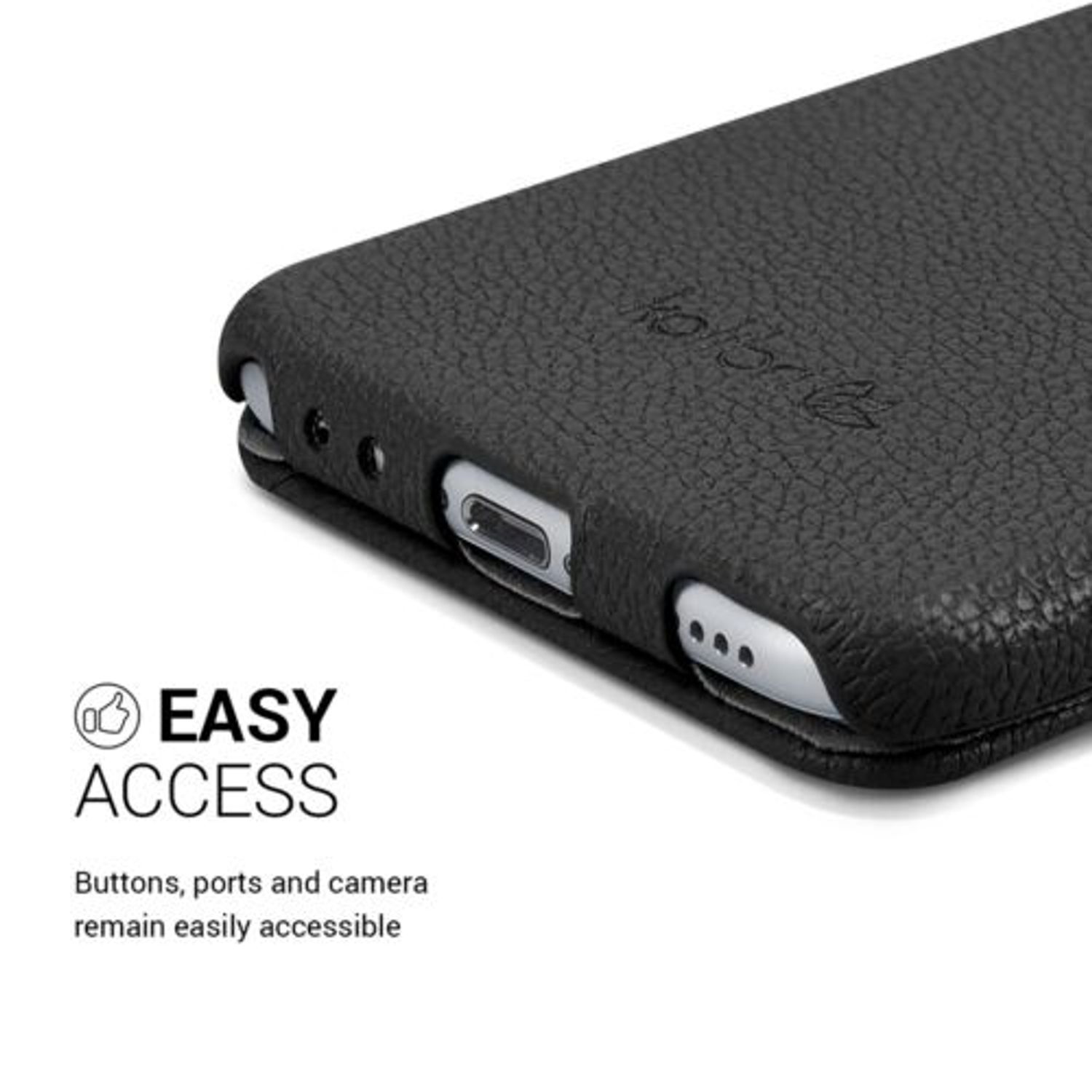 Husa pentru Apple iPhone 8/iPhone 7/iPhone SE 2, Piele naturala, Negru, 39346.01 fotografia produsului View 7 L