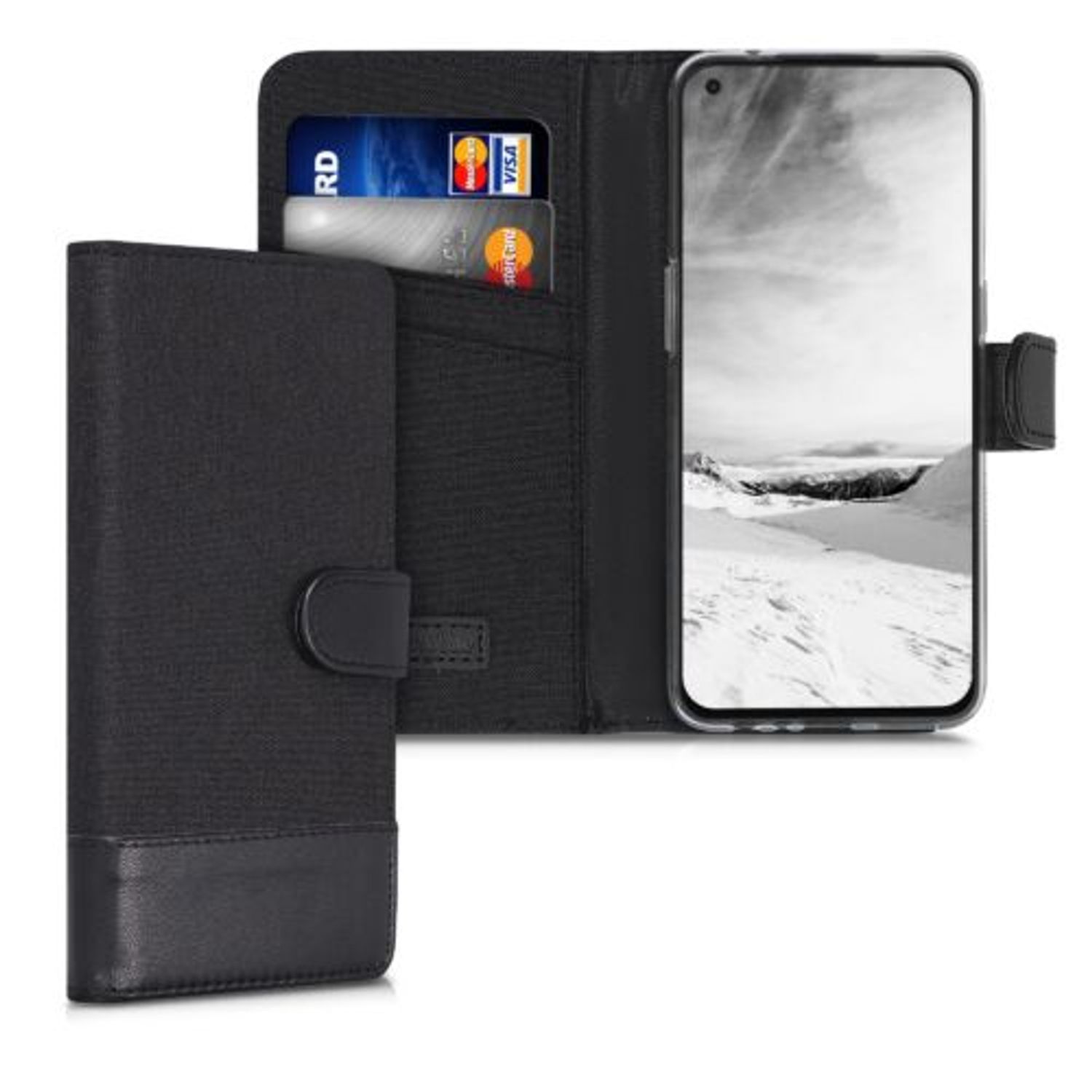 Husa pentru OnePlus Nord N10 5G, Textil, Negru, 55806.73 fotografia produsului