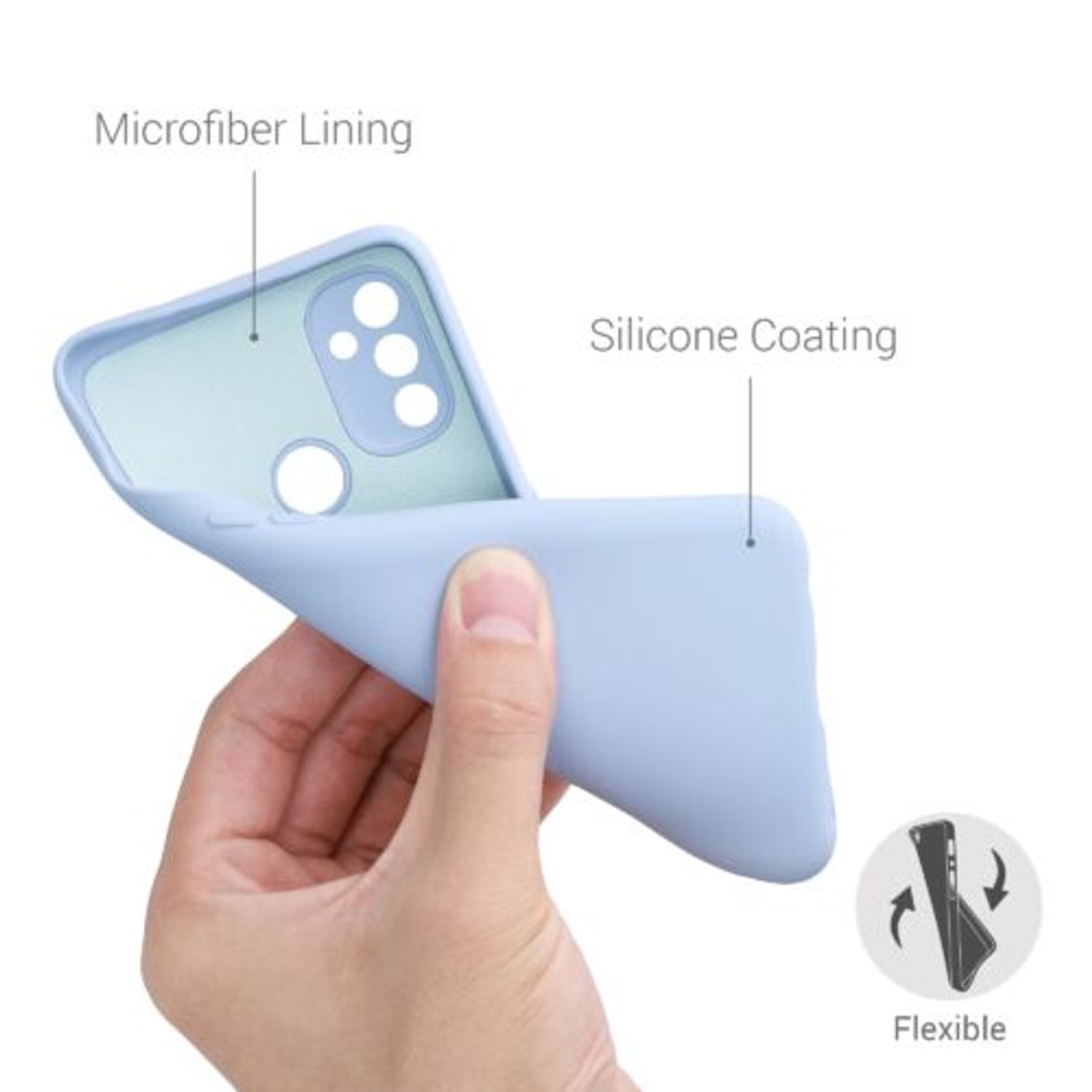 Husa pentru OnePlus Nord N100, Silicon, Albastru, 55345.58 fotografia produsului View 6 L