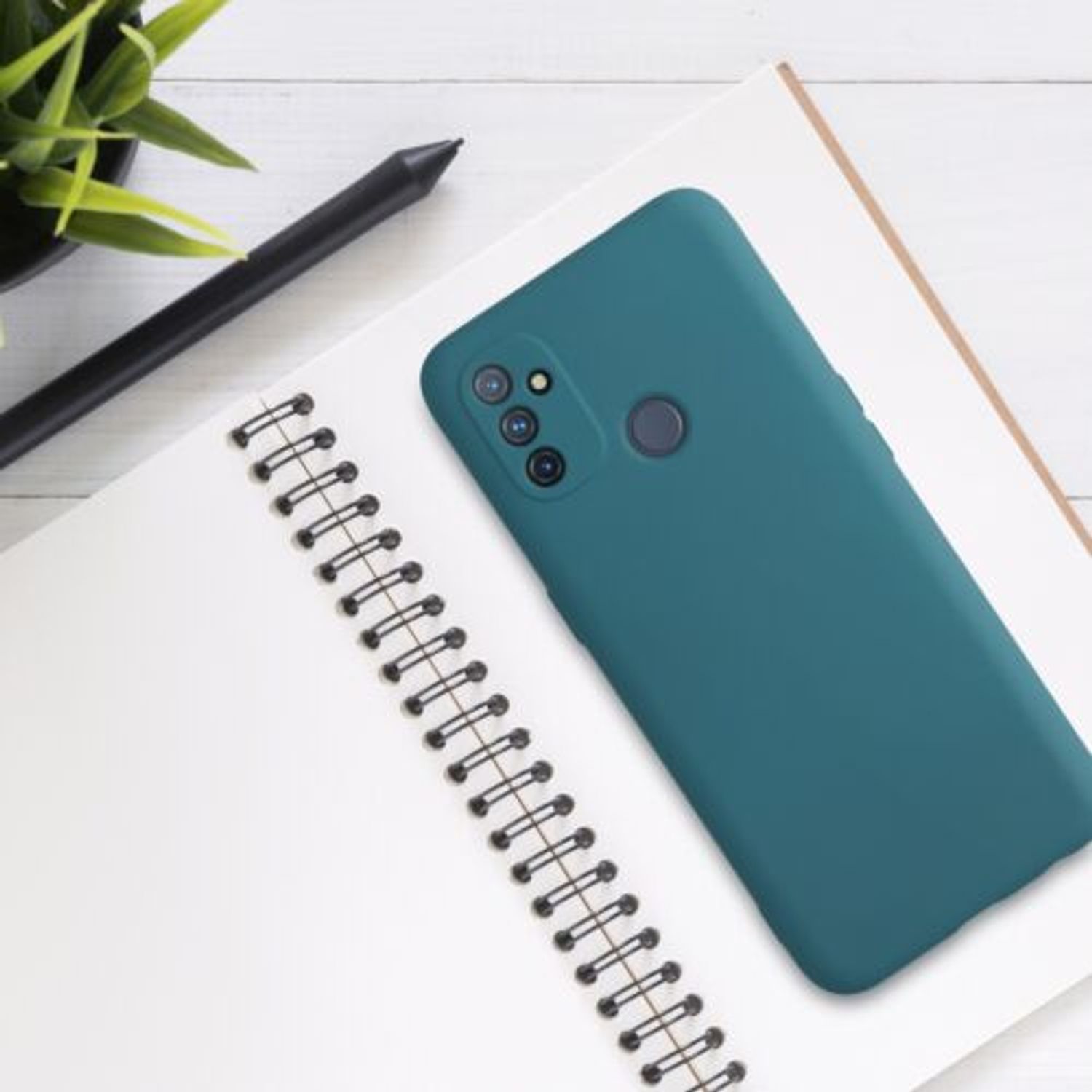 Husa pentru OnePlus Nord N100, Silicon, Verde, 55345.78 fotografia produsului View 3 L