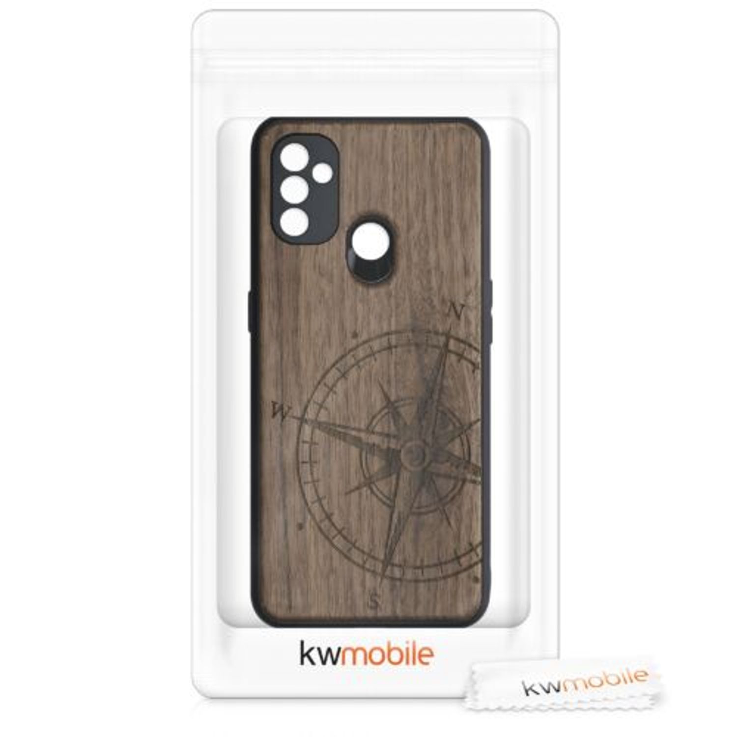 Husa pentru OnePlus Nord N100, Lemn, Maro, 54720.01 fotografia produsului View 5 L